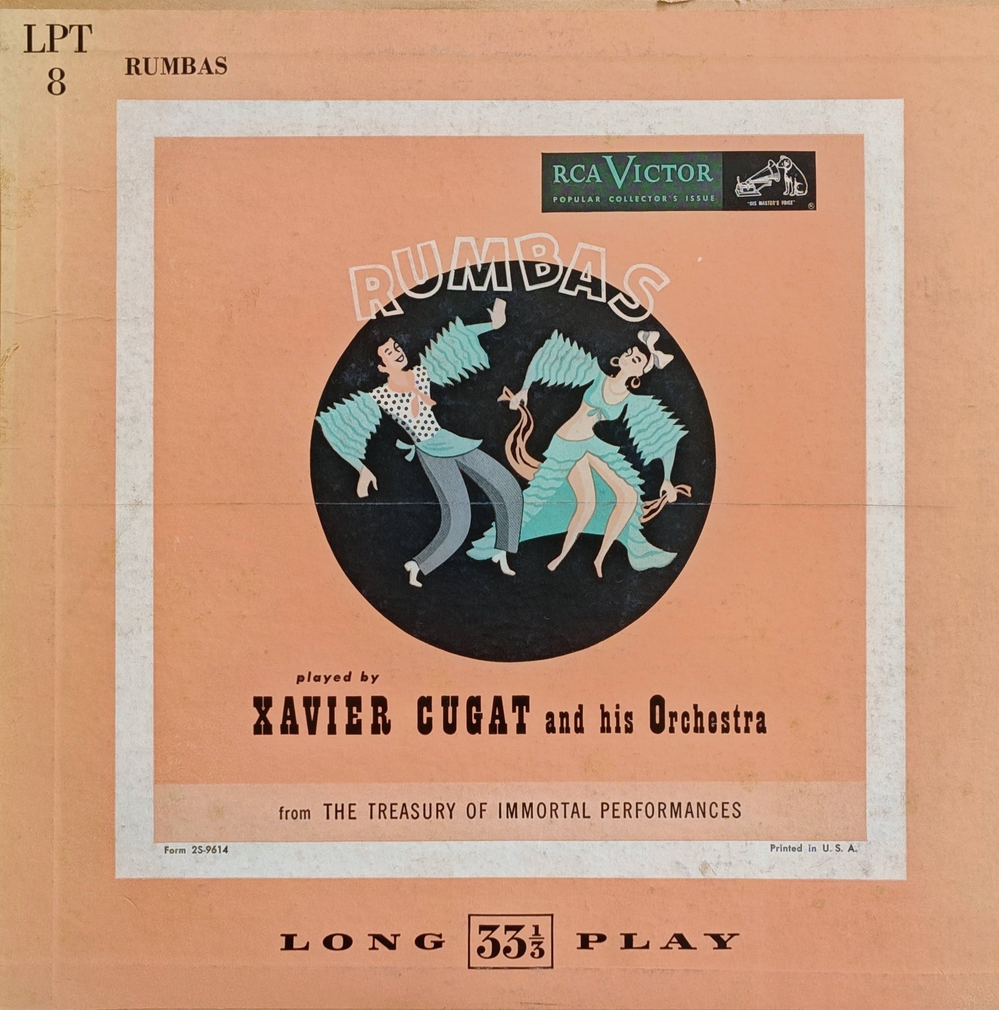 Xavier Cugat And His Orchestra – Rumbas on RCA Victor LPT 8 from 1951