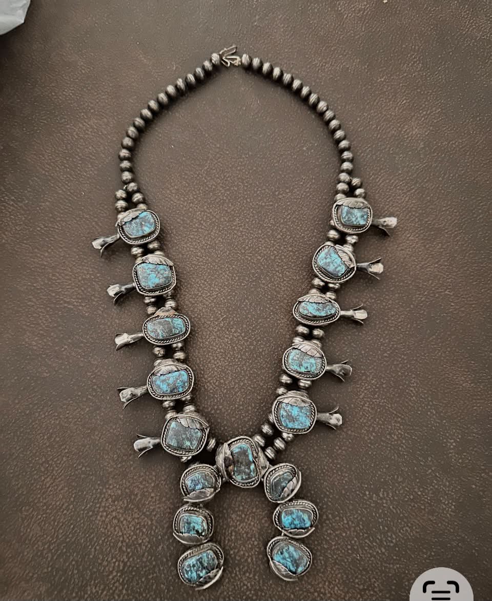 What is the value of this vintage squash blossom turquoise
