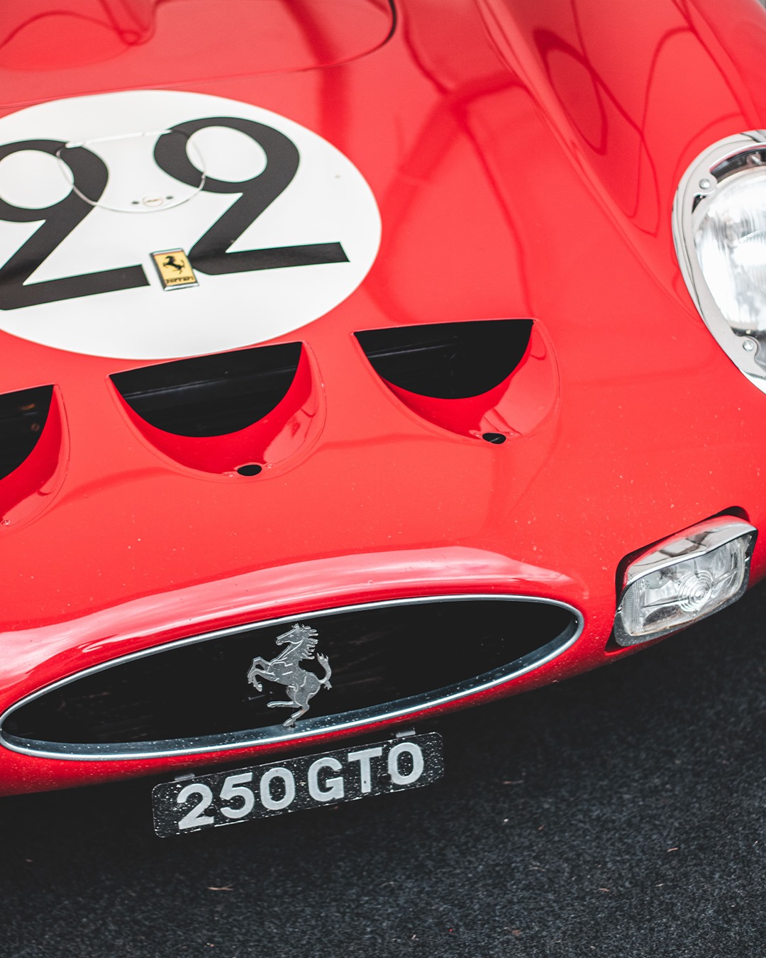 An absolutely awesome registration for this Ferrari 250 GTO owned