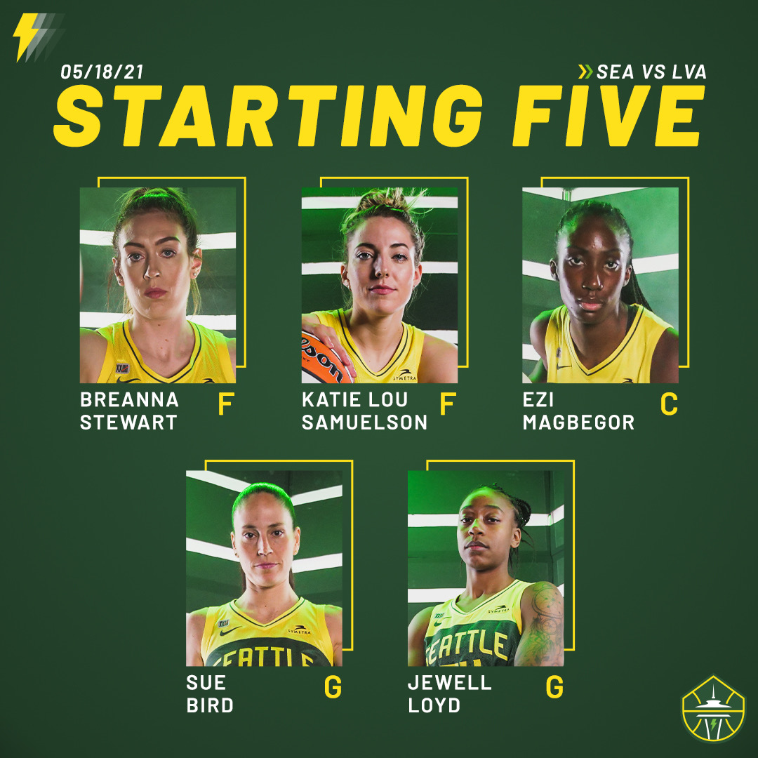 Seattle Storm - Tonight's Starting 🖐️ 🤩 Breanna Stewart 👊 Katie Lou ...