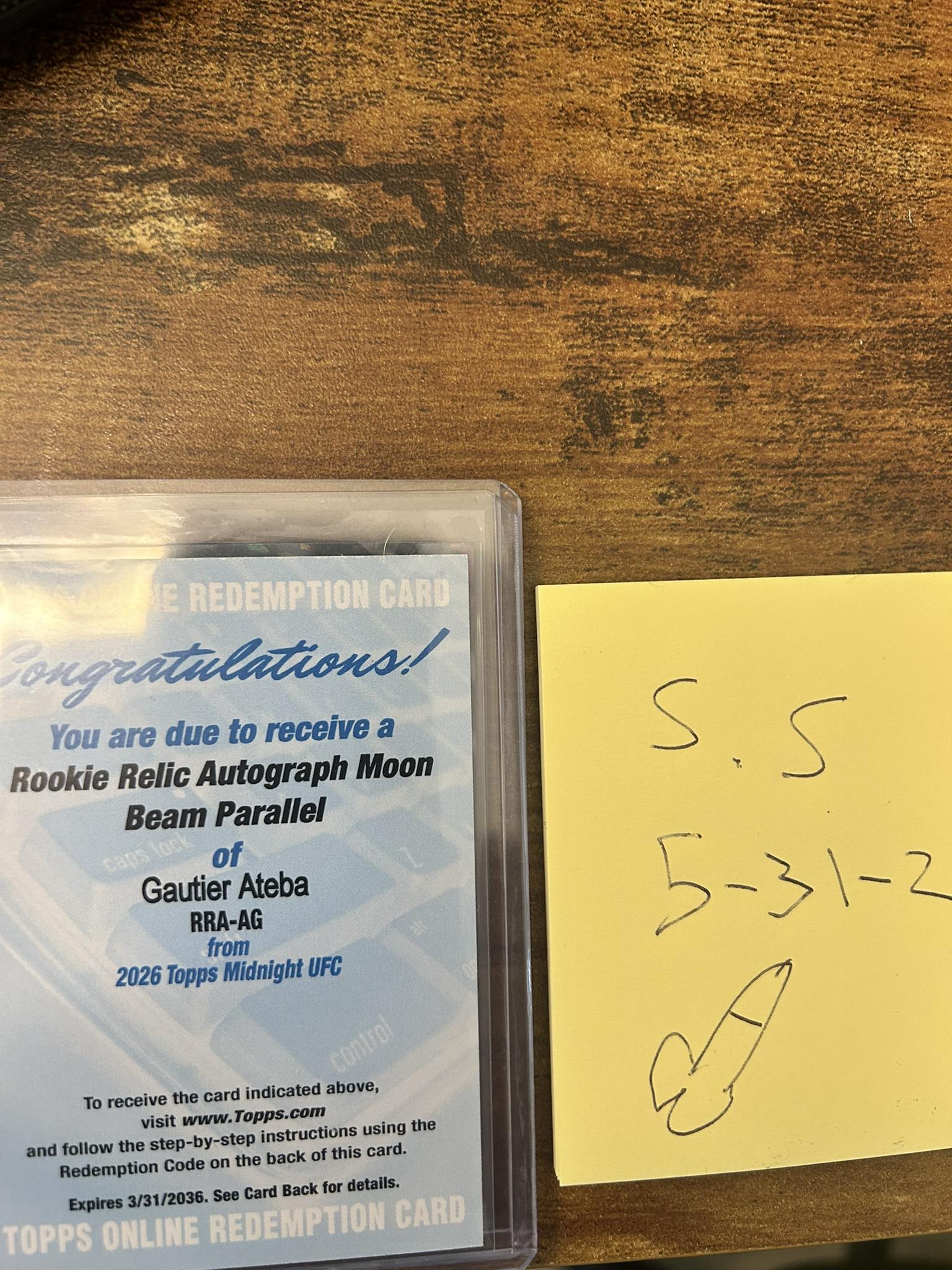 Cross posted FS Gautier Ateba moonbeam /49 RPA redemption. FS $300 