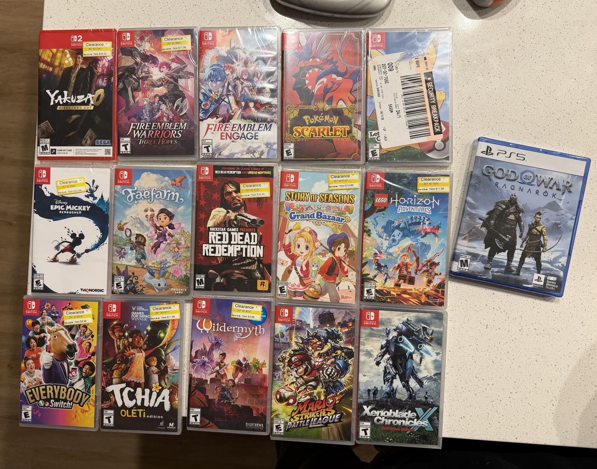 Clearance sale on nintendo switch games