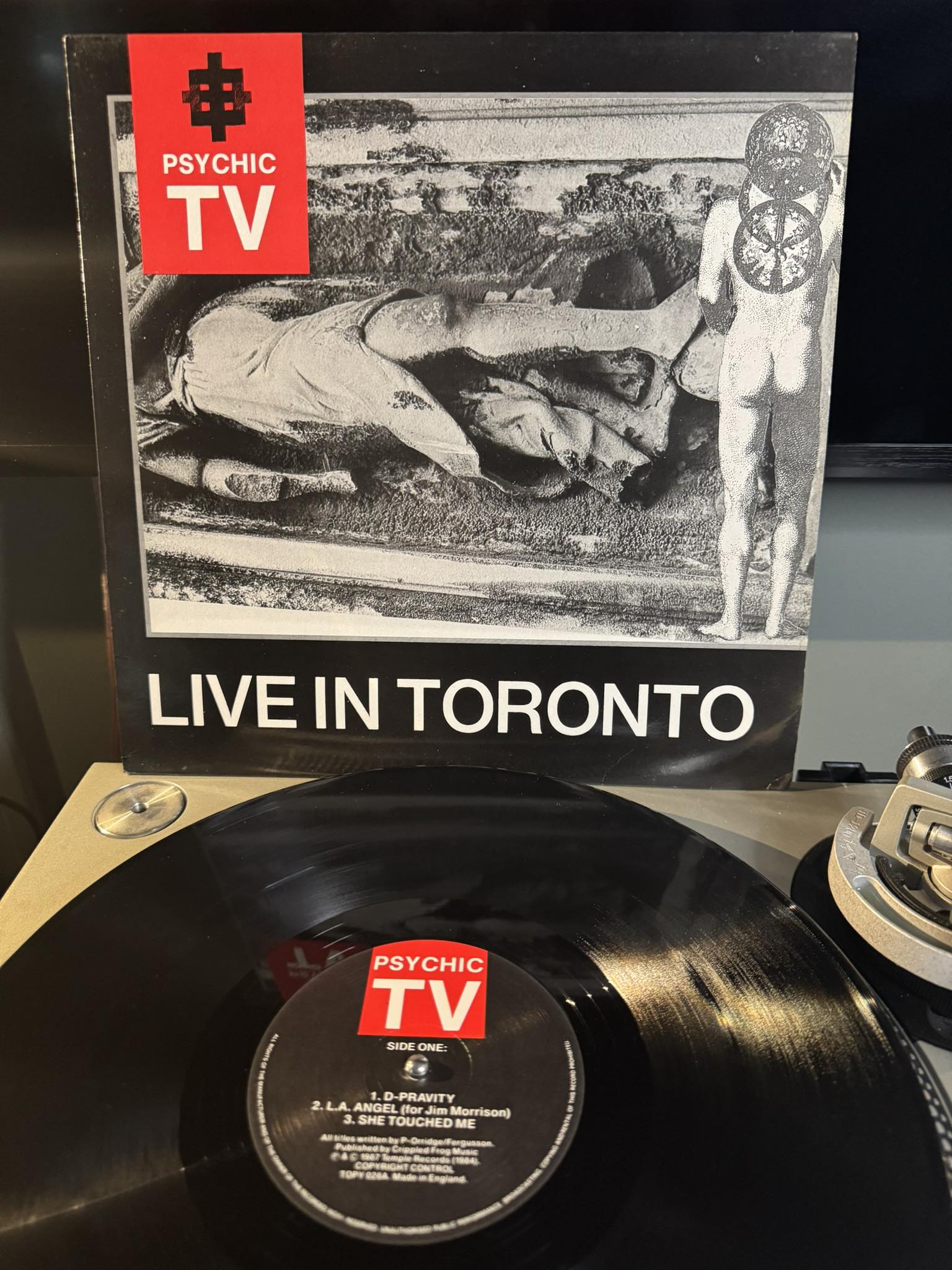 Signed Psychic TV Three Band rare seven inch record