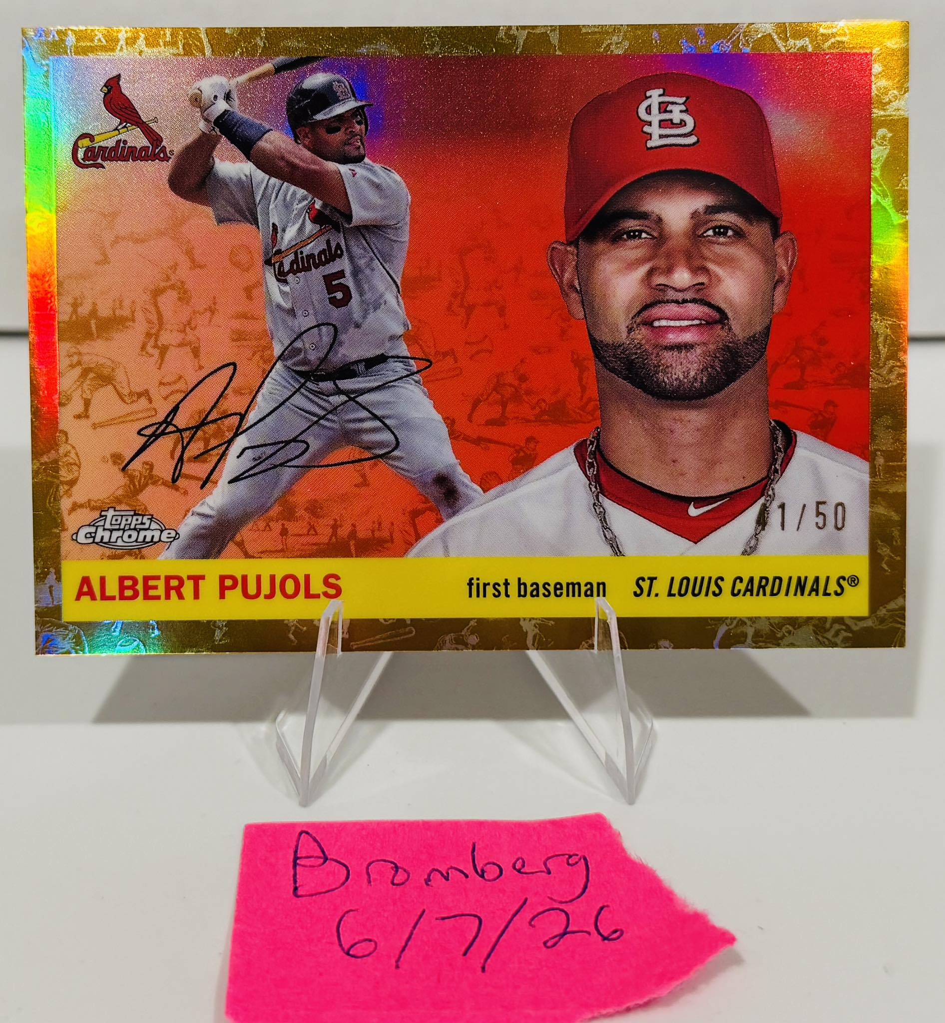 SOLD: Pujols Gold /50 from Topps Chrome Platinum $65 plus $5 shipping