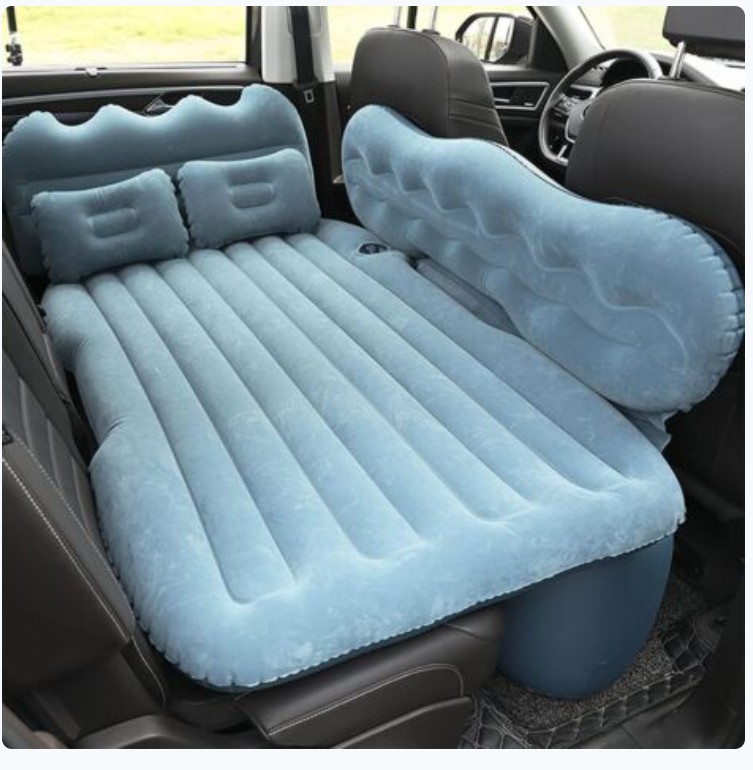 Matelas Voiture Banquette Arrière Gonflable Pour Dormir - Lit D'Air Confortable Noir/Gris