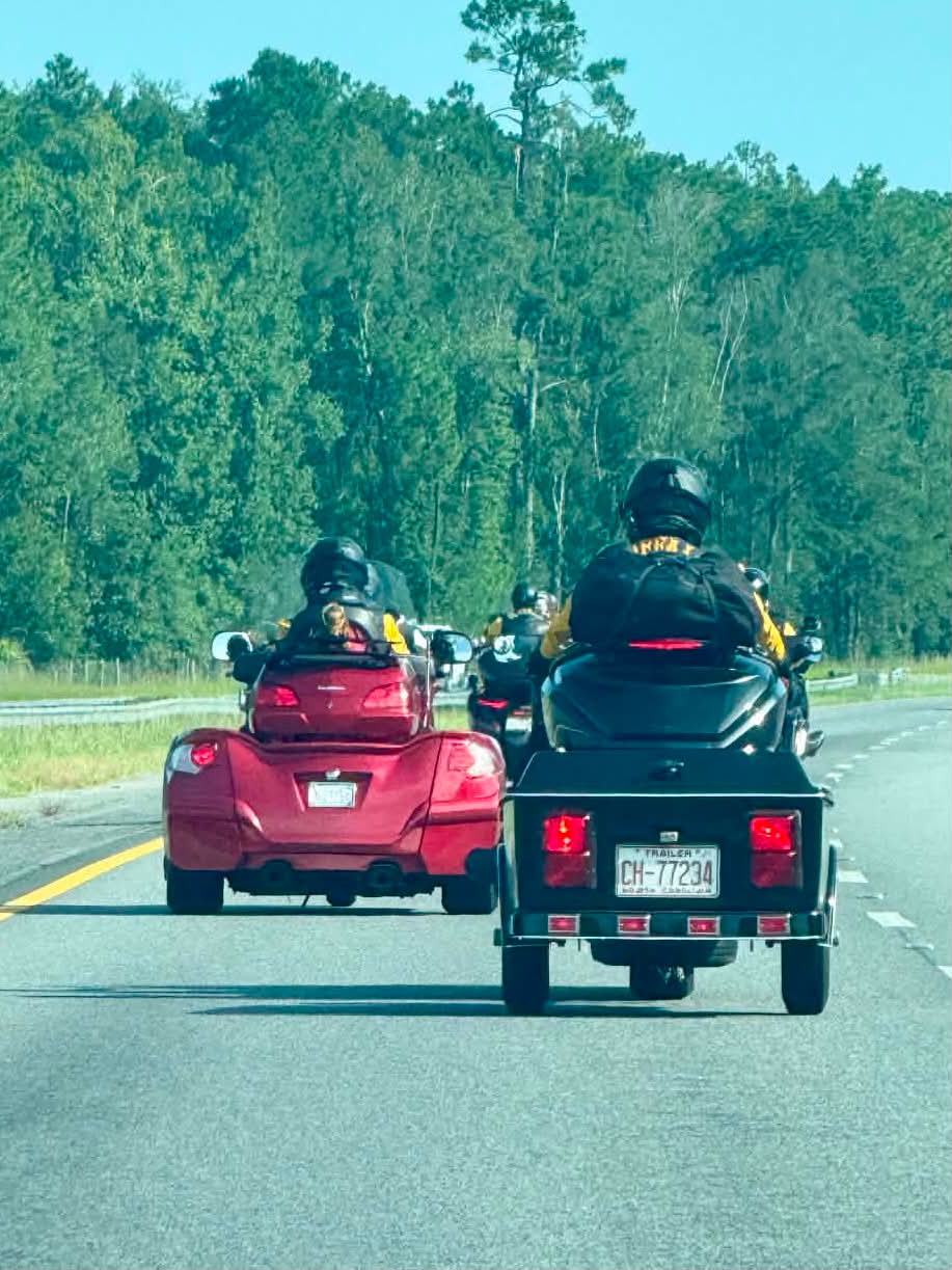 Could I get a fox driving a Kawasaki motorcycle which is red and