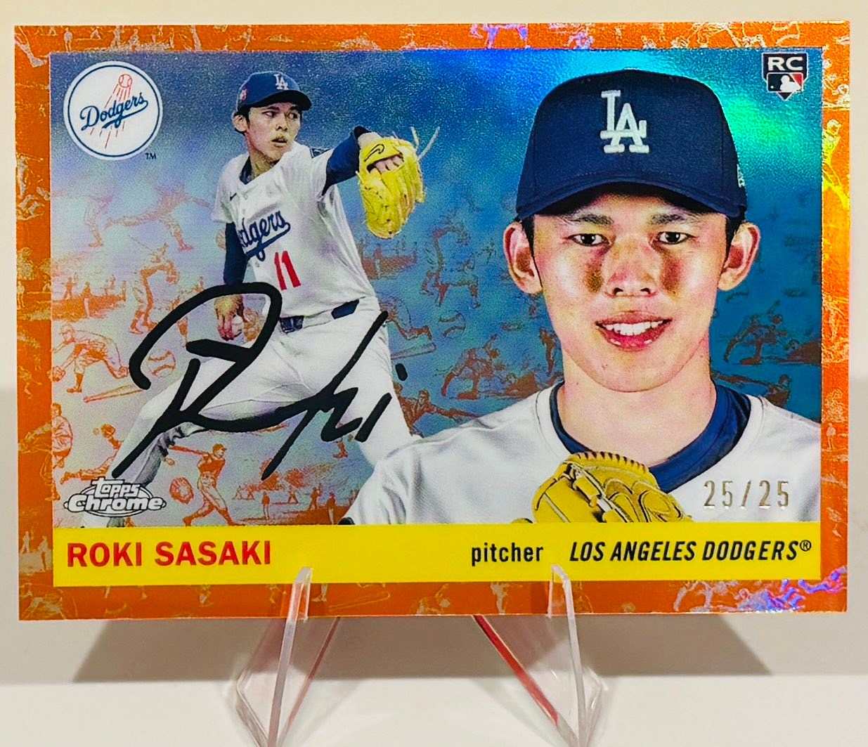 Roki Sasaki Topps Chrome baseball card 25/25 for sale