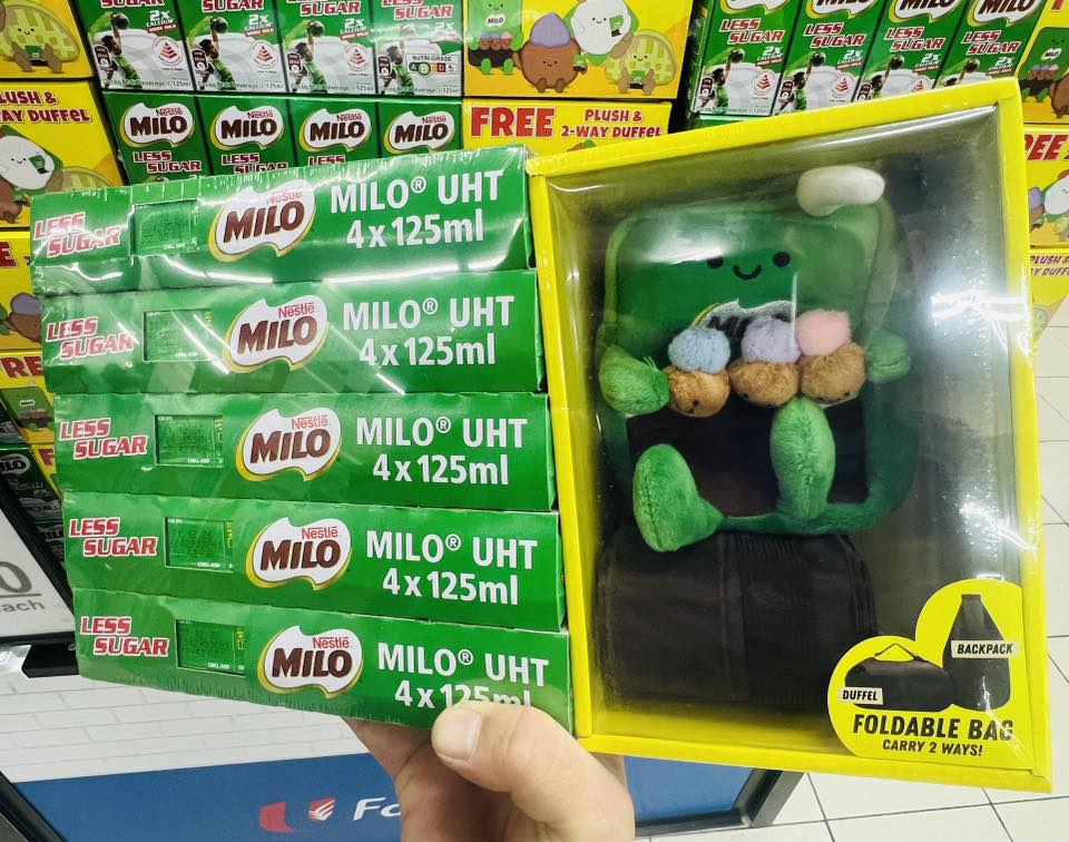 Milo plushies available at Fairprice stores