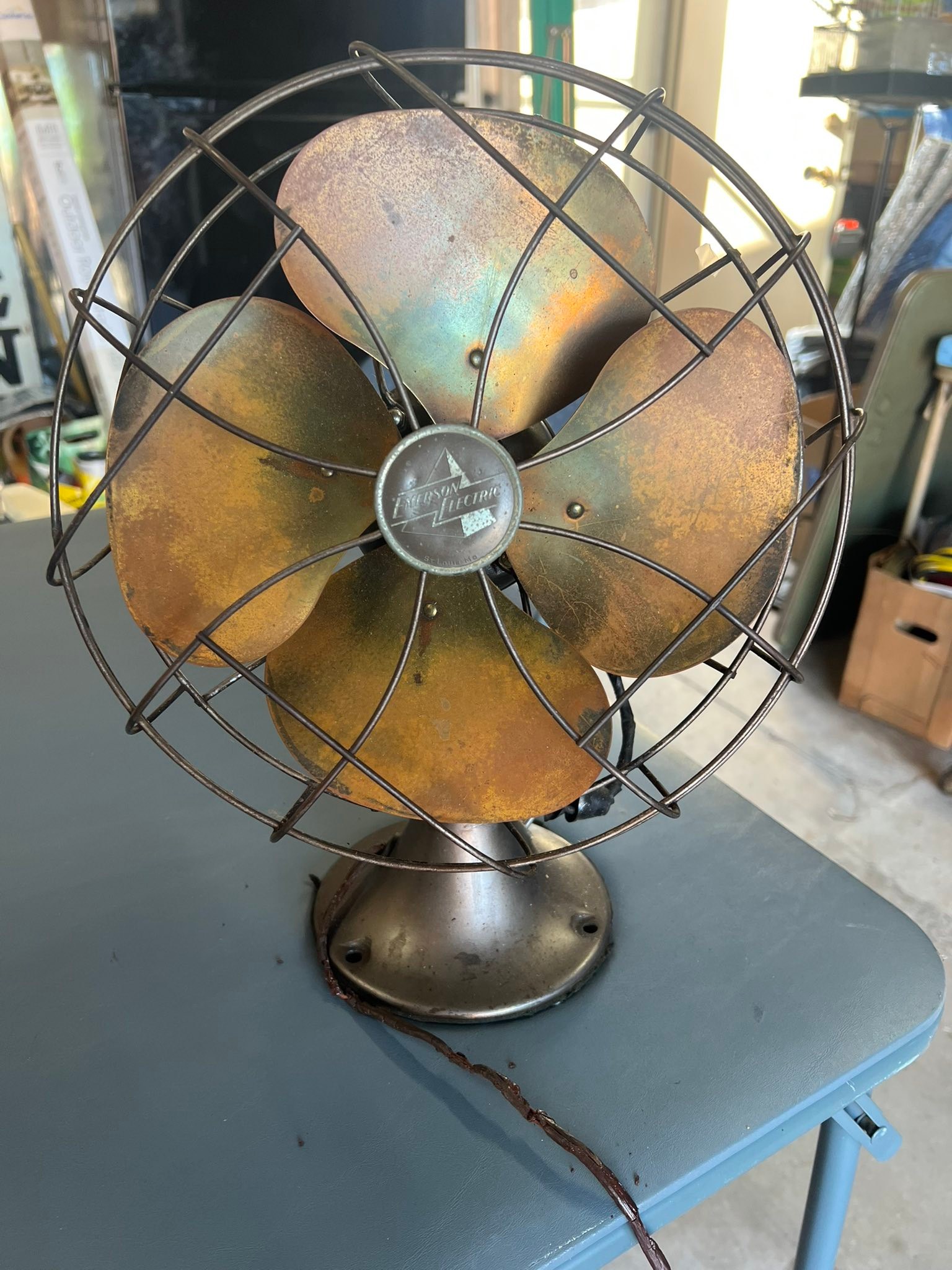 1940年代 EMERSON 6250-D 10インチ真鍮4枚羽ファン 1940年代 EMERSON
