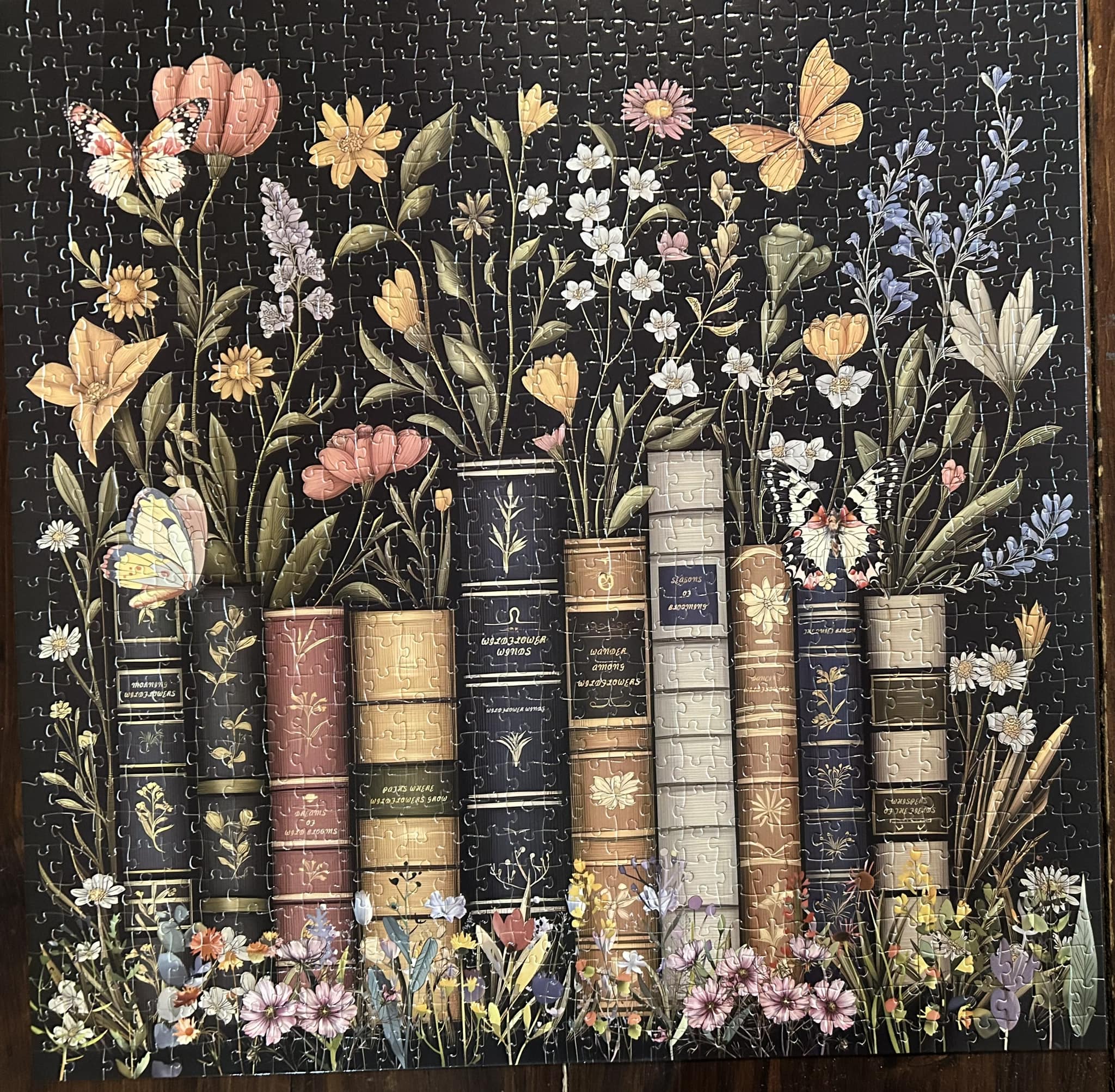 Vintage Wildflower & Book Jigsaw Puzzle - 1000 Pieces For Adults, Challenging Floral Art
