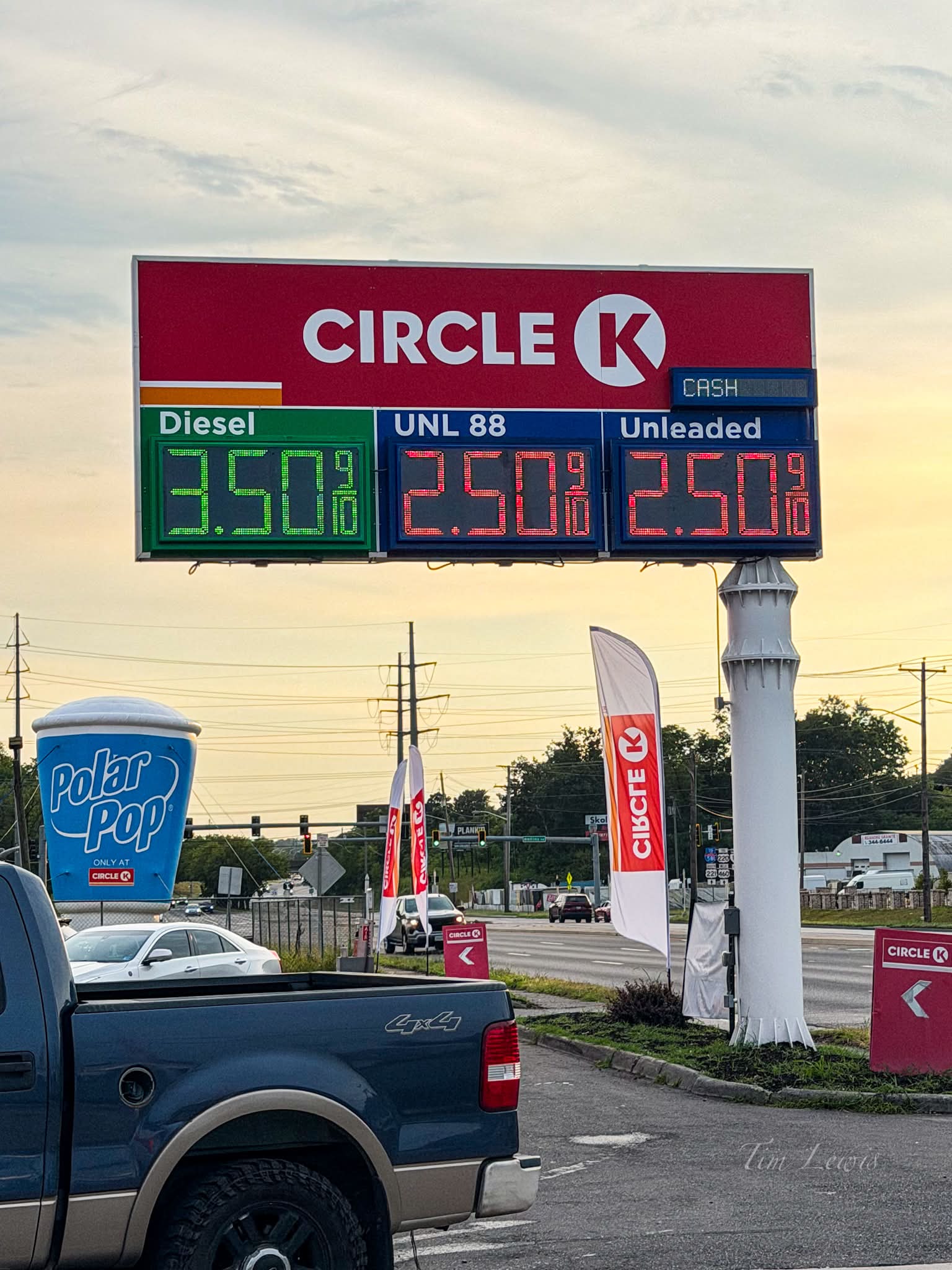 $2.50 Gas: The Circle K on Orange Ave. NE and Hollins Rd. NE is