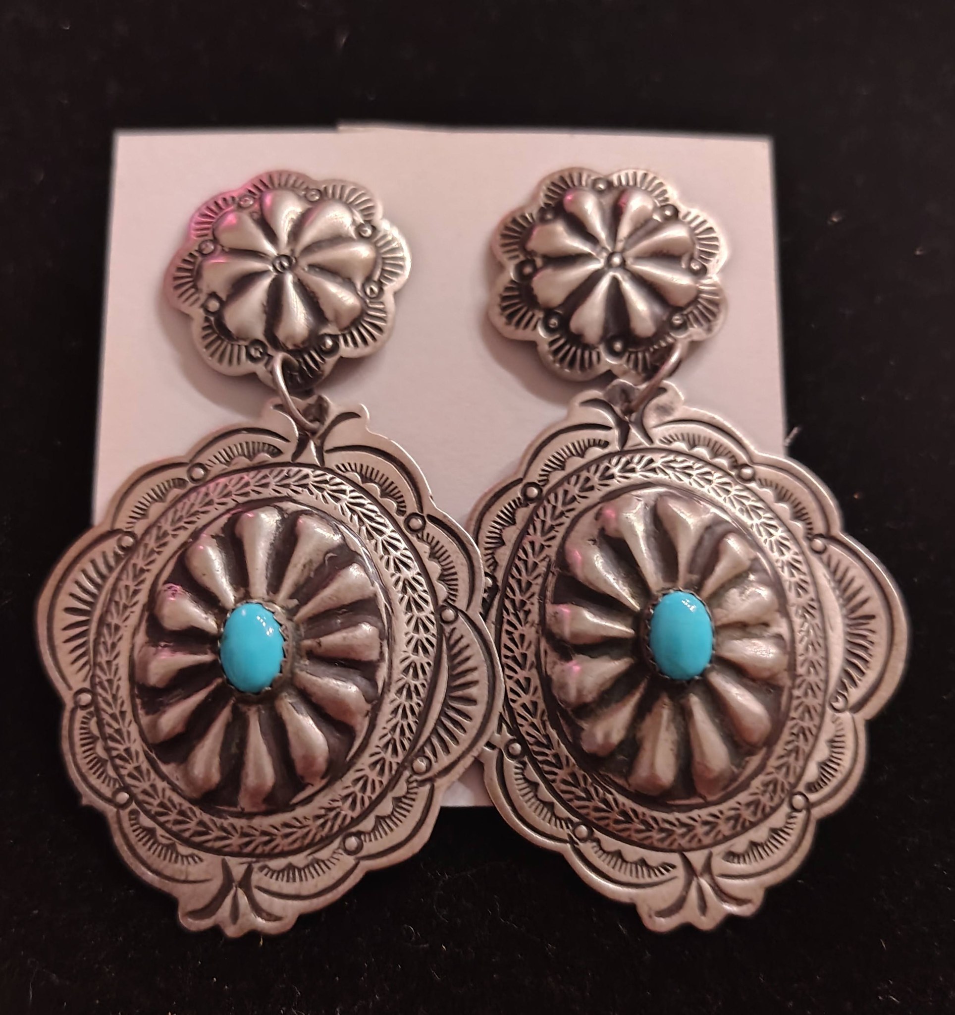 Genevieve Blackgoat Navajo sterling silver turquoise concho