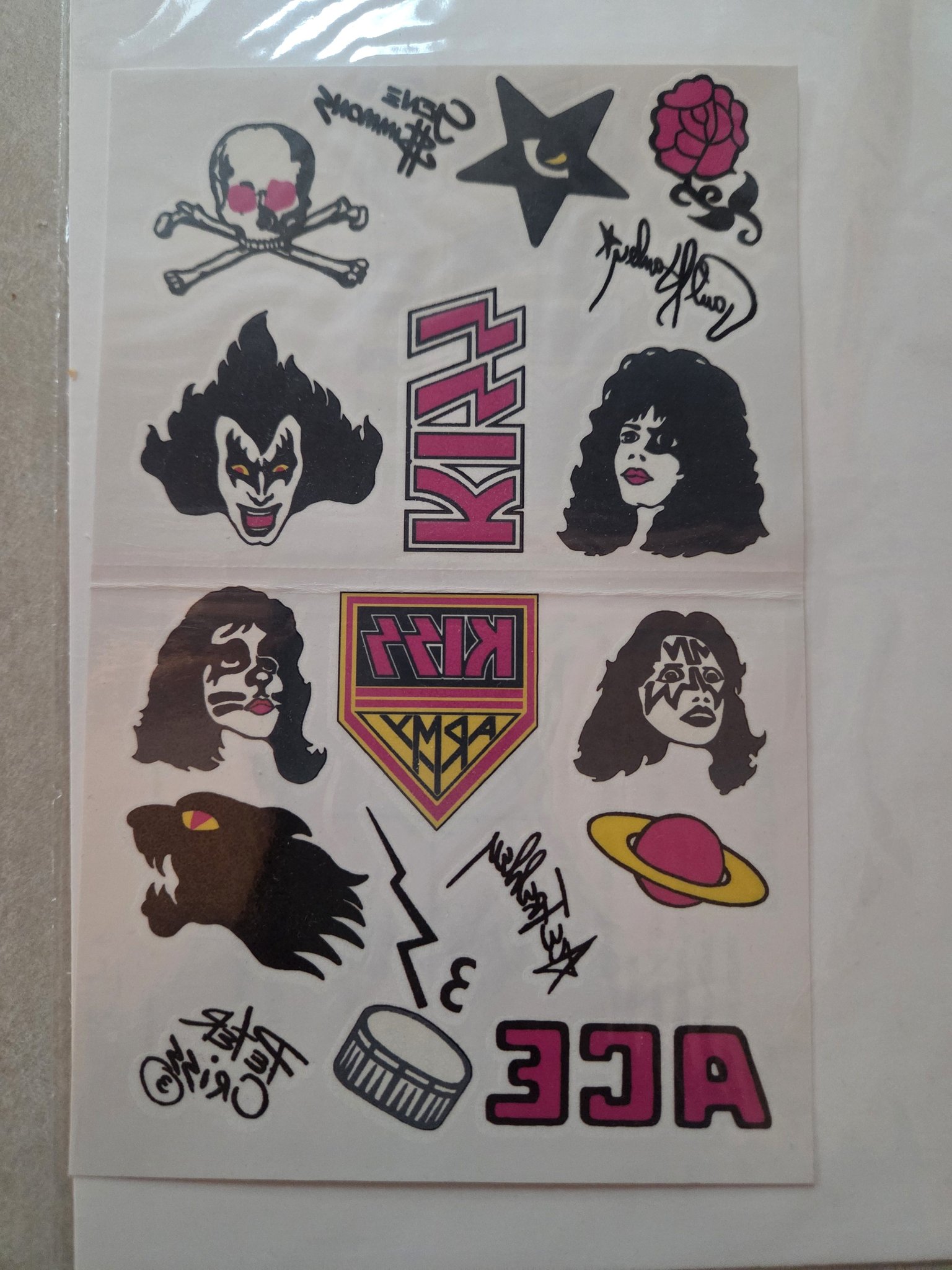 Kiss Alive II album with tattoos and poster