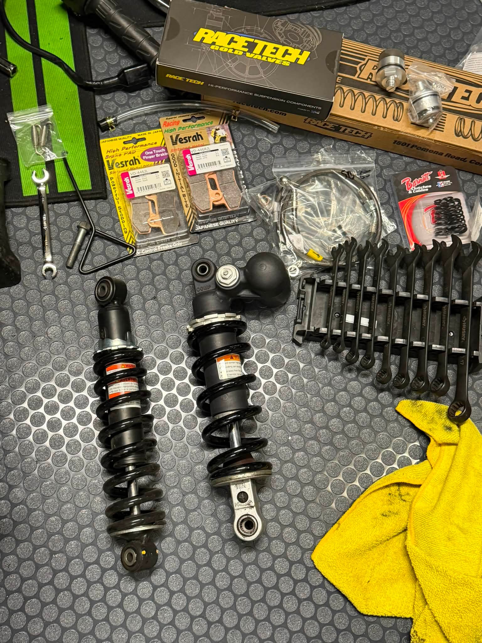 13 How to install rear brake lines, Vesrah pads, and GSXR shock on