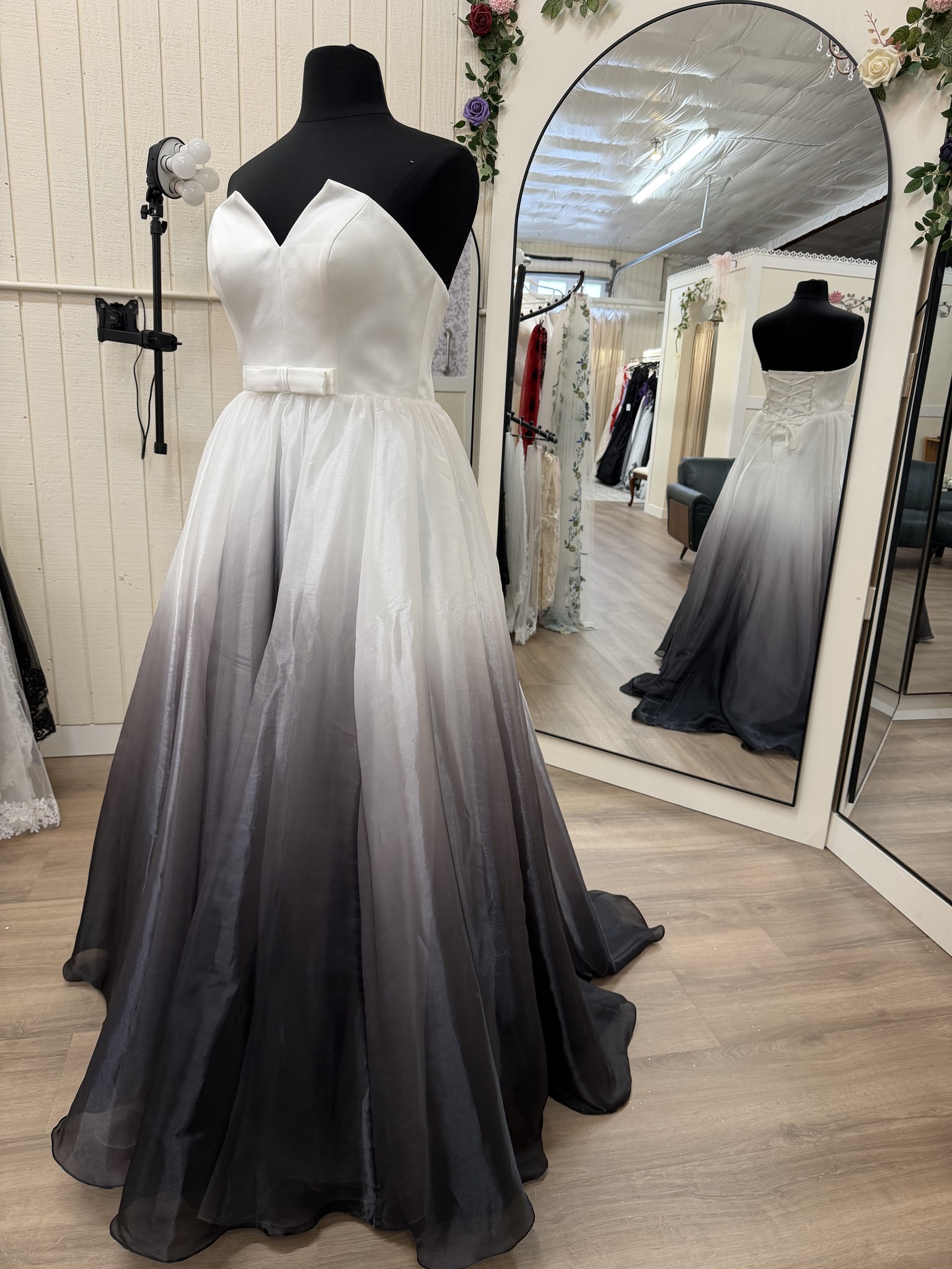 Bridal shops with black/teal ombre wedding dresses