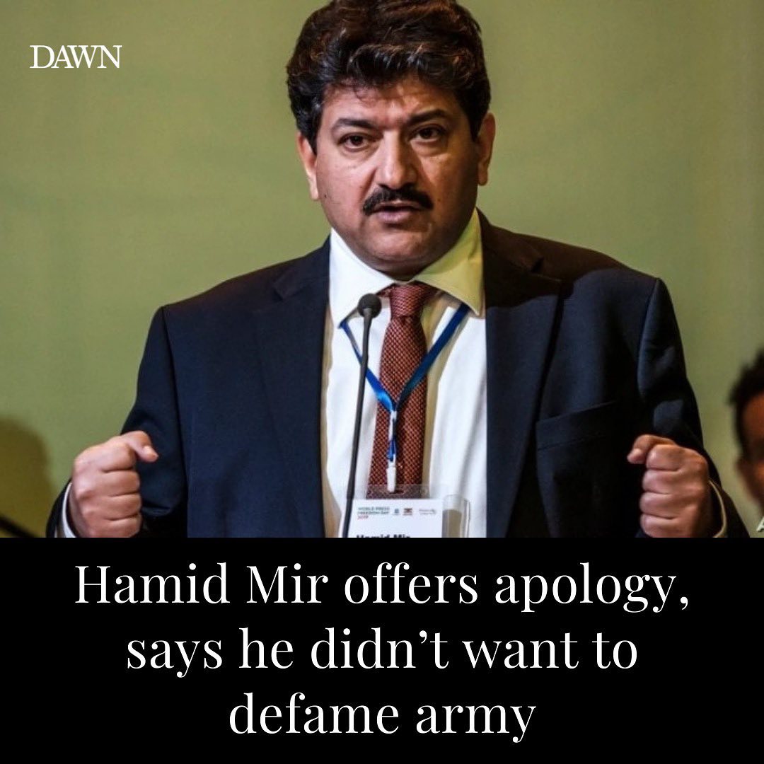 Dawn.com - Senior jour­nalist Hamid Mir has offered apology over his ...