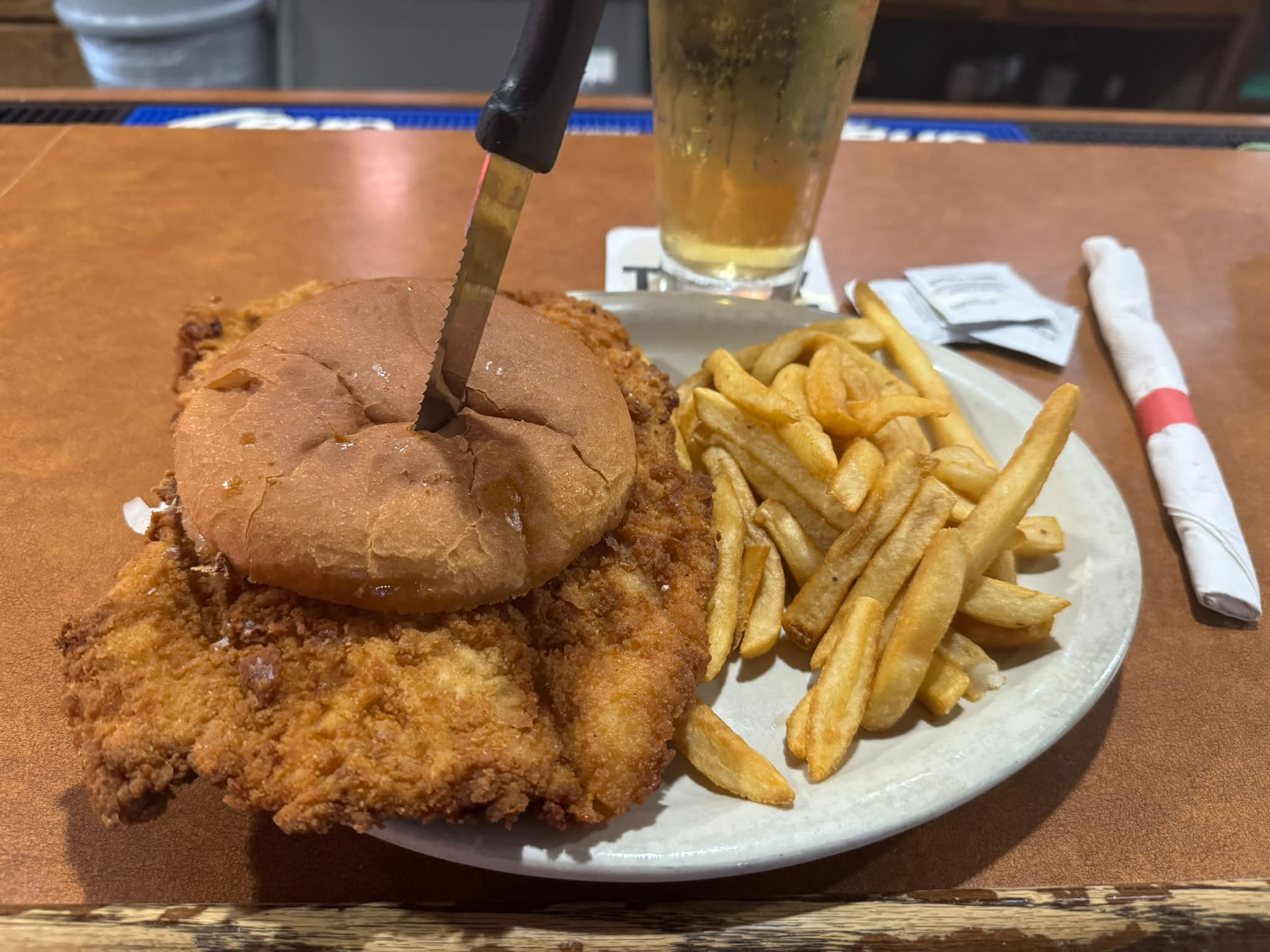Delicious tenderloin at The Tin Plate in Elwood