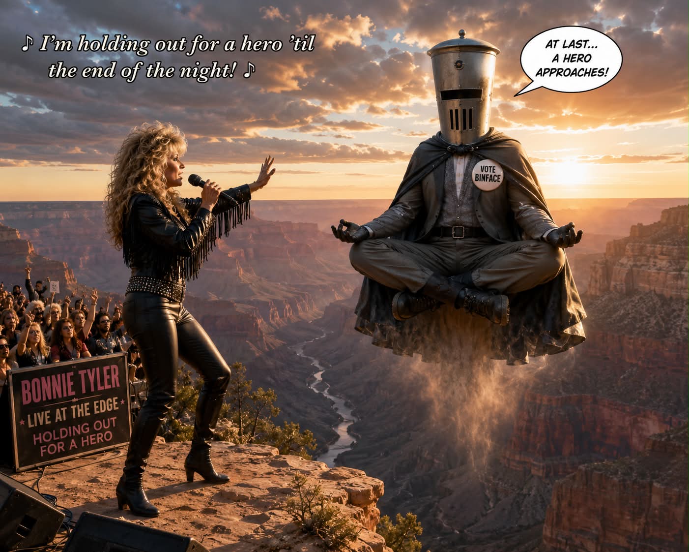 Count Binface grand canyon levitation