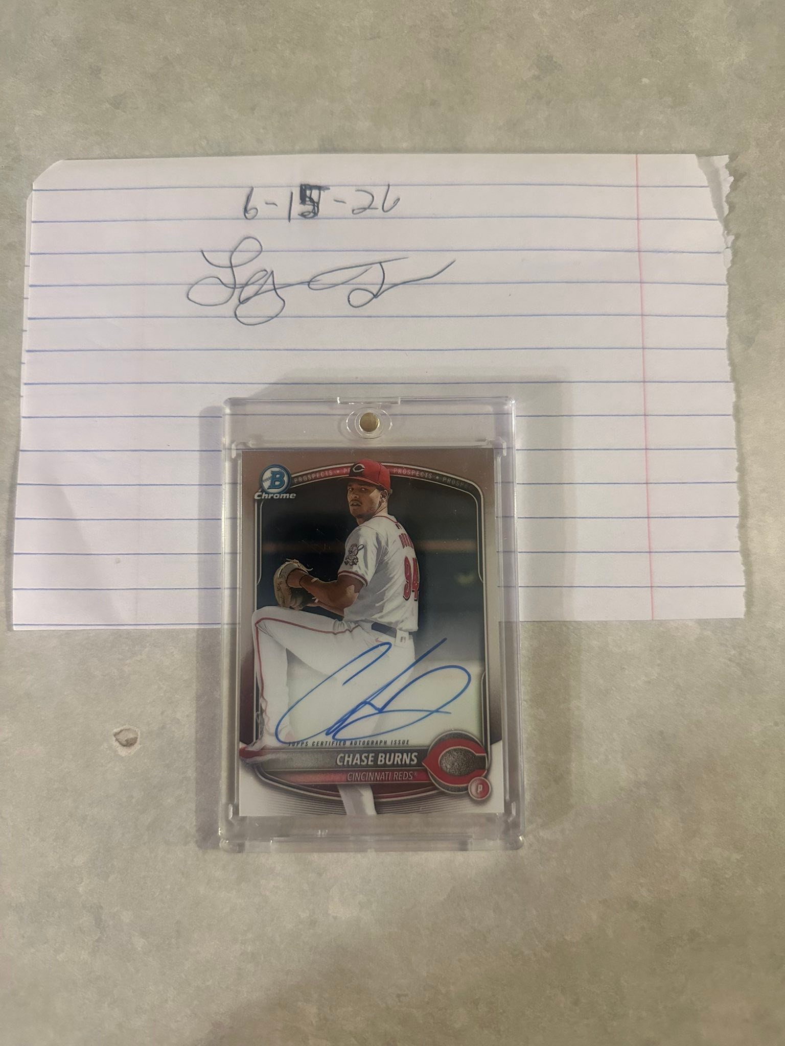 JUST PULLED: Chase Burns' 1-of-1 Superfractor autograph has
