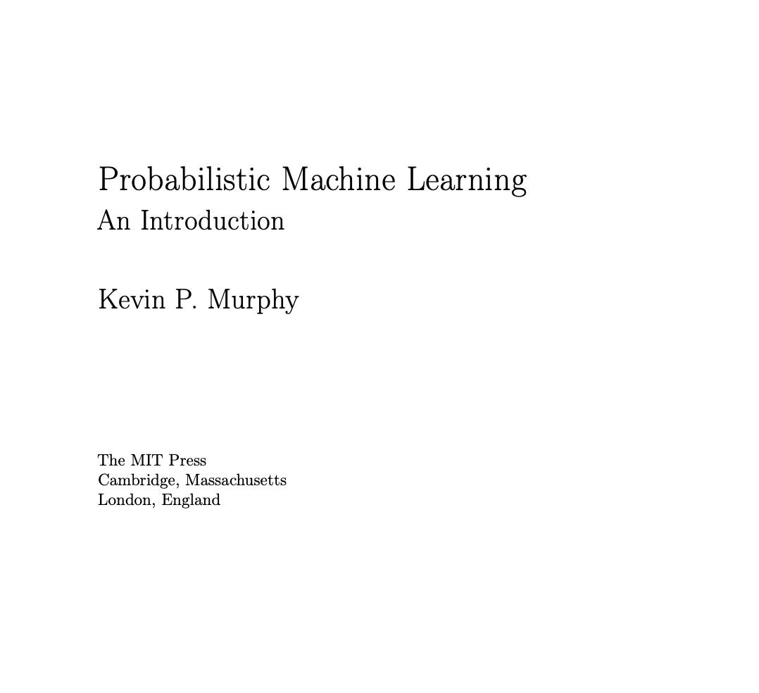 Probabilistic Machine Learning: An Introduction