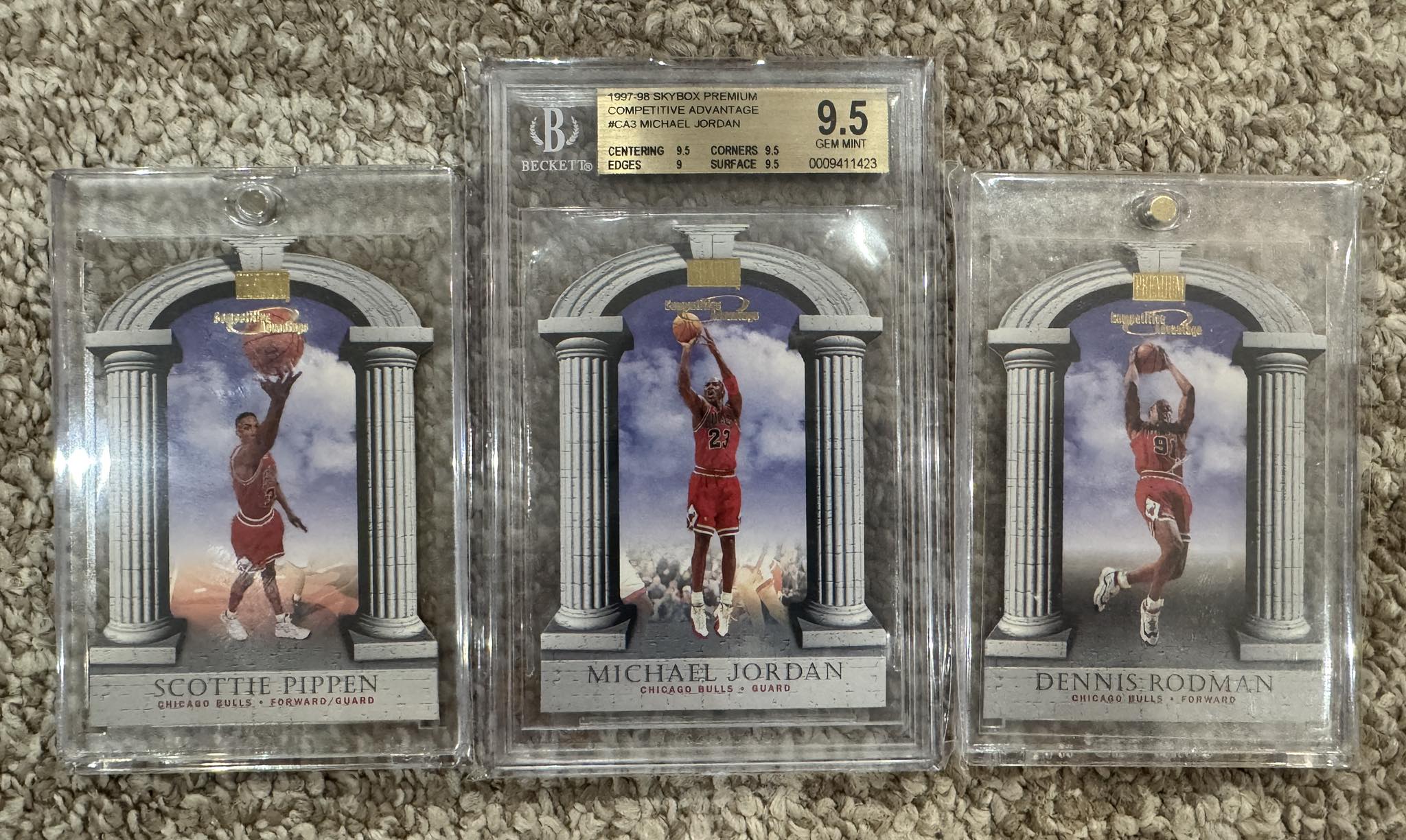 Buying high-end Michael Jordan, Scottie Pippen, and Dennis Rodman 