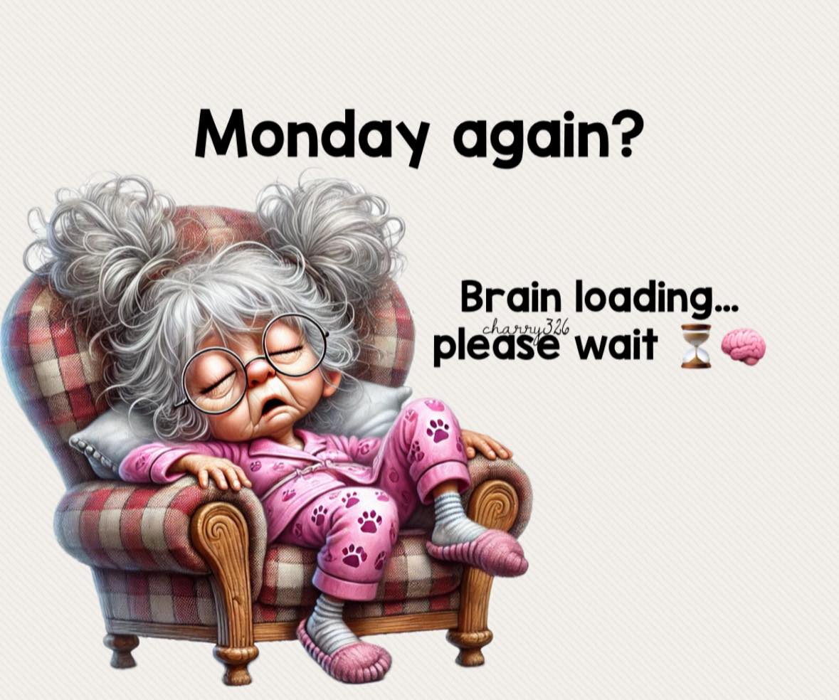 Grama's laughing out loud | Trying to look productive on a Monday like ...