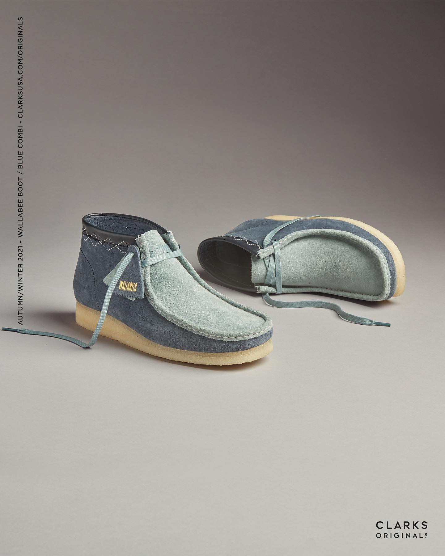 靴 clarks wallabee gtx blue gray Clarks Wallabee GTX with Gore-Tex and Vibram durability