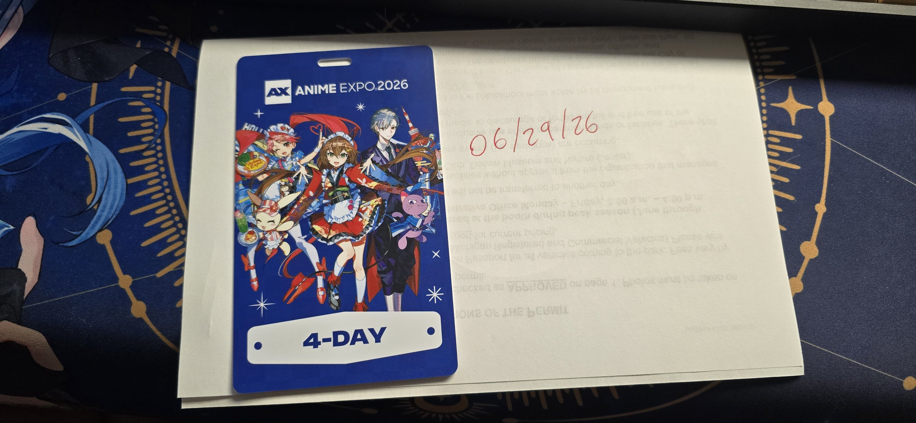 Selling 4-day Anime Expo 2026 badge due to medical reasons