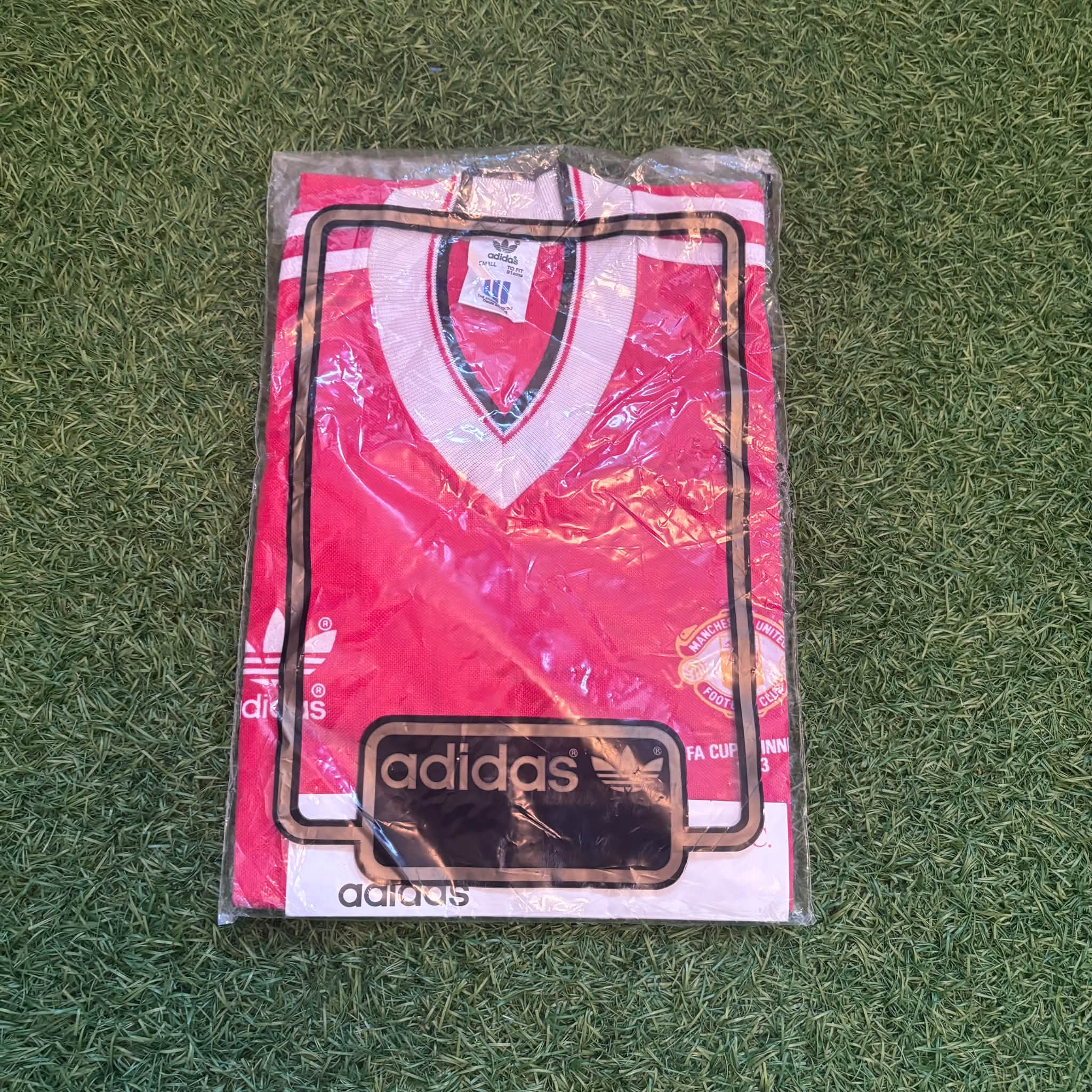 Deadstock 1983 Manchester United home shirt still in packaging