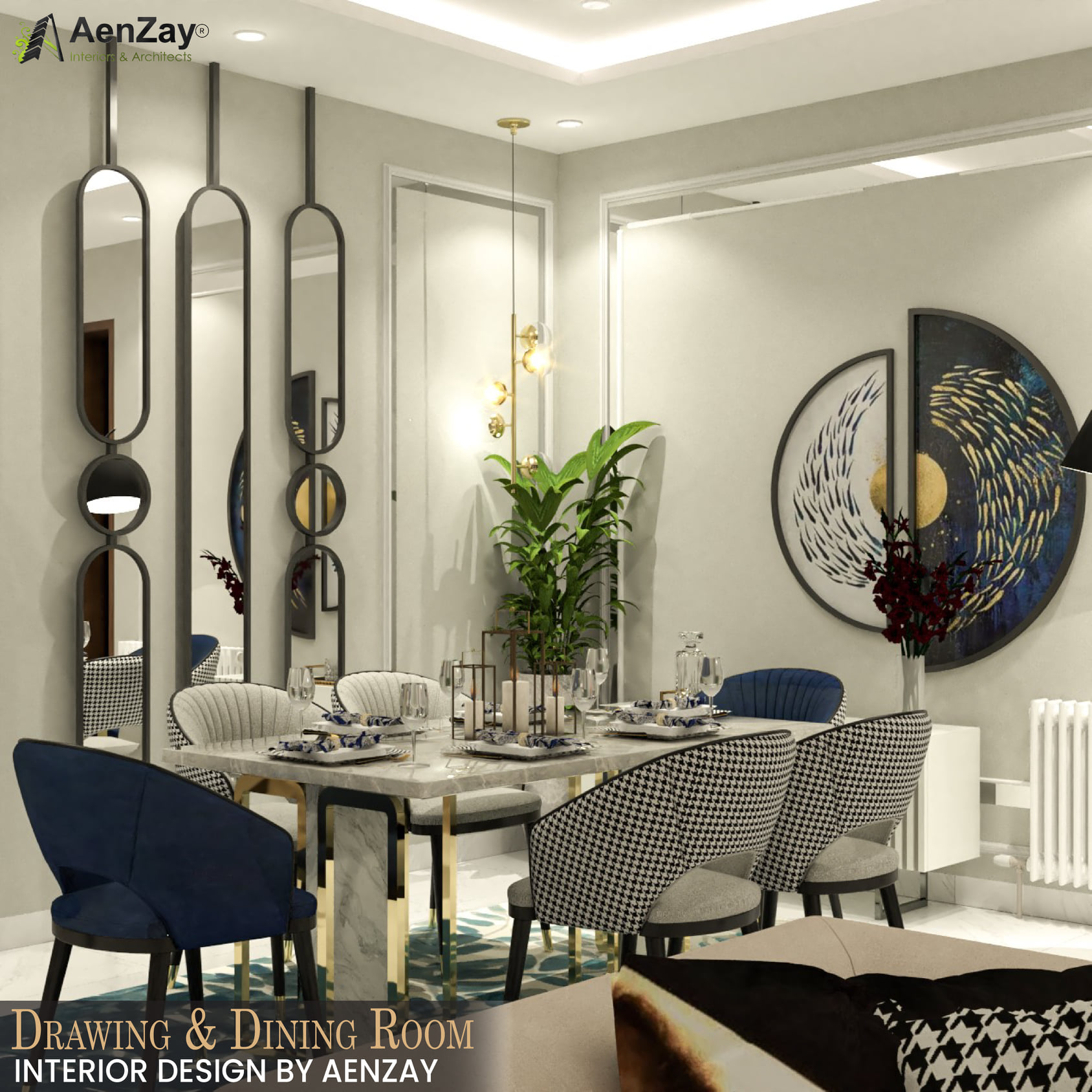 Drawing + Dining Room... - Aenzay Interiors & Architects | Facebook