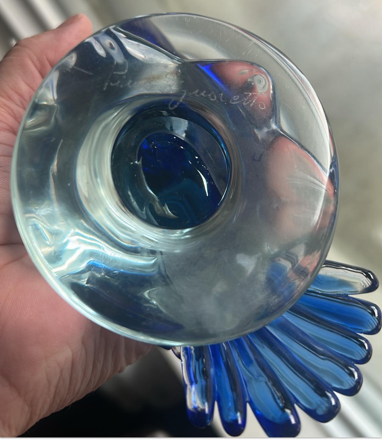 Murano glass sculpture with signature