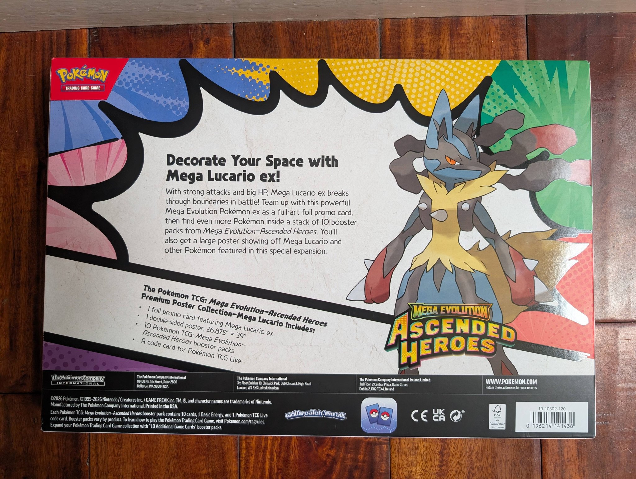 Opening the Mega Lucario Premium Poster Collection with my son in