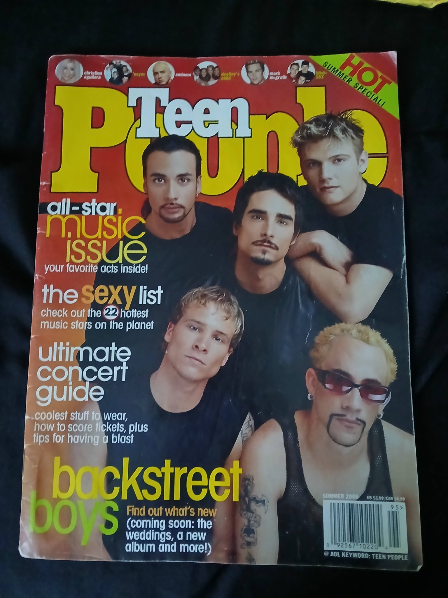 Teen People（ 昔のBack Street Boys)米雑誌 レア Backstreet Boys featured in Teen People Magazine's Summer 2000 issue