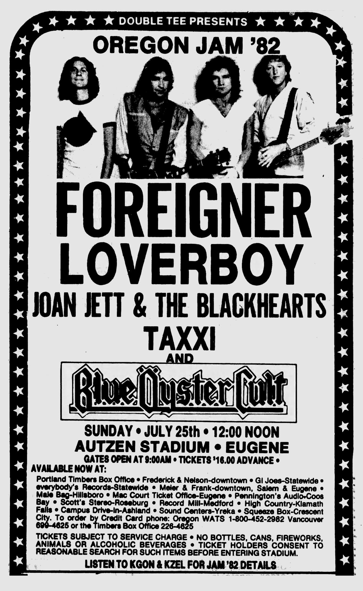 FOREIGNER, LOVERBOY, JOAN JETT, BLUE OYSTER CULT, TAXXI at Autzen