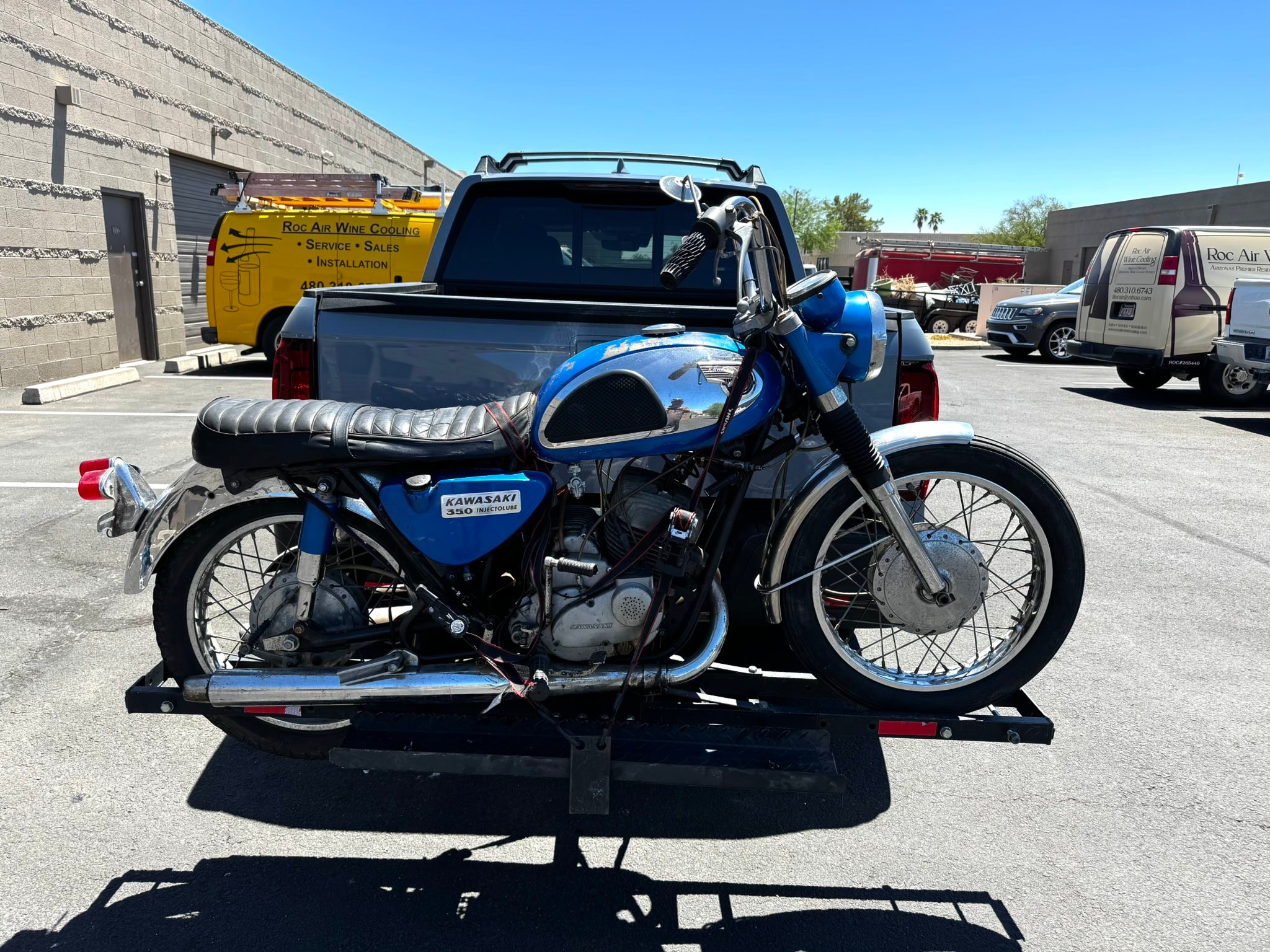Kawasaki A7RA motorcycle moved to bedroom