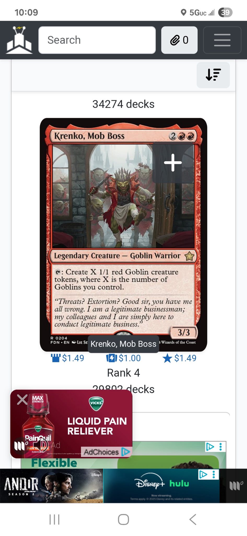 mtg krenko mob boss commander deck EDH | Goblin Tribal Deck where X is the number of Goblins you control What are some good combos