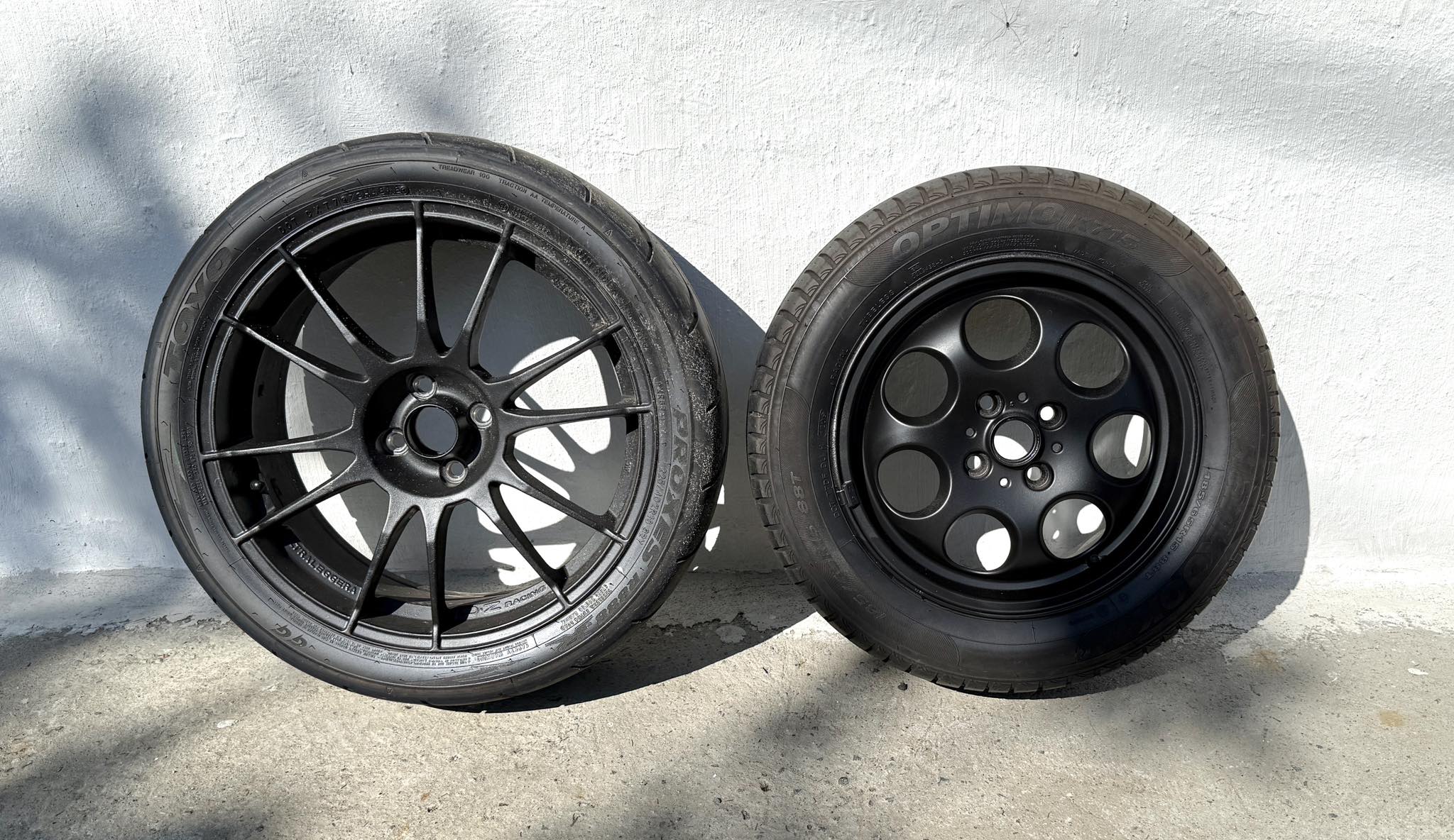 Weight comparison - OZ Ultraleggera HLT 18x8.0 with Toyo R888 225 