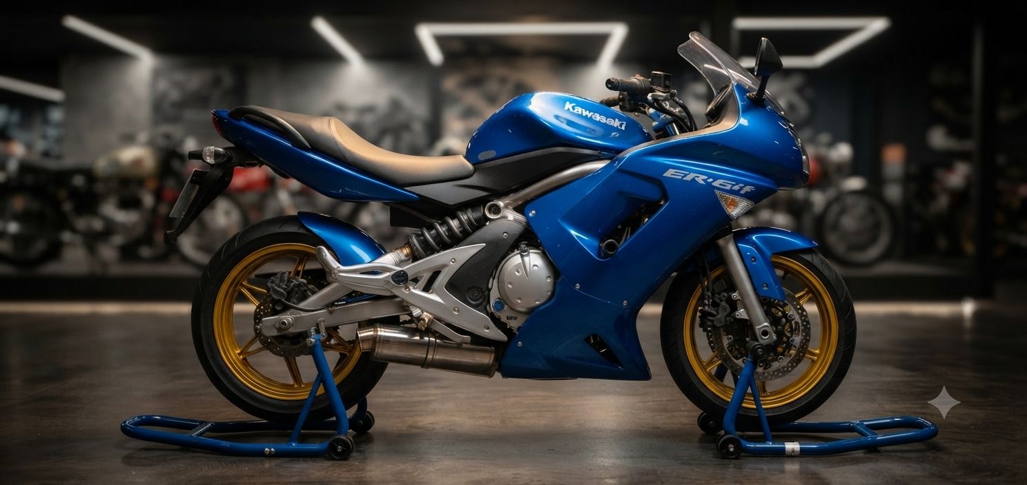 満月に照らされる、孤高のZRX1200R。 静寂の夜、光と影が交差する場所