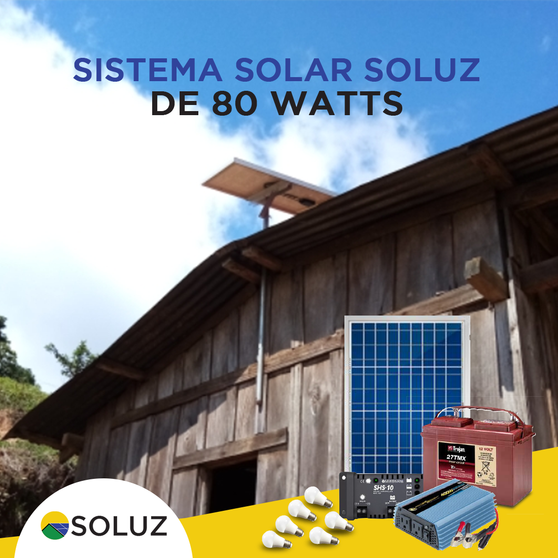 SOLUZ - Sistema Solar Soluz de 80 watts para tu Casa. . . 👉 Cotiza con ...