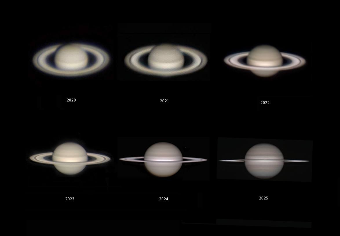 Saturn's changing rings over six years