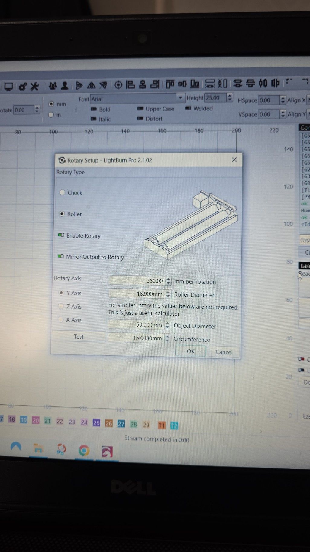How to set up Blazex rotary unit with LightBurn software?