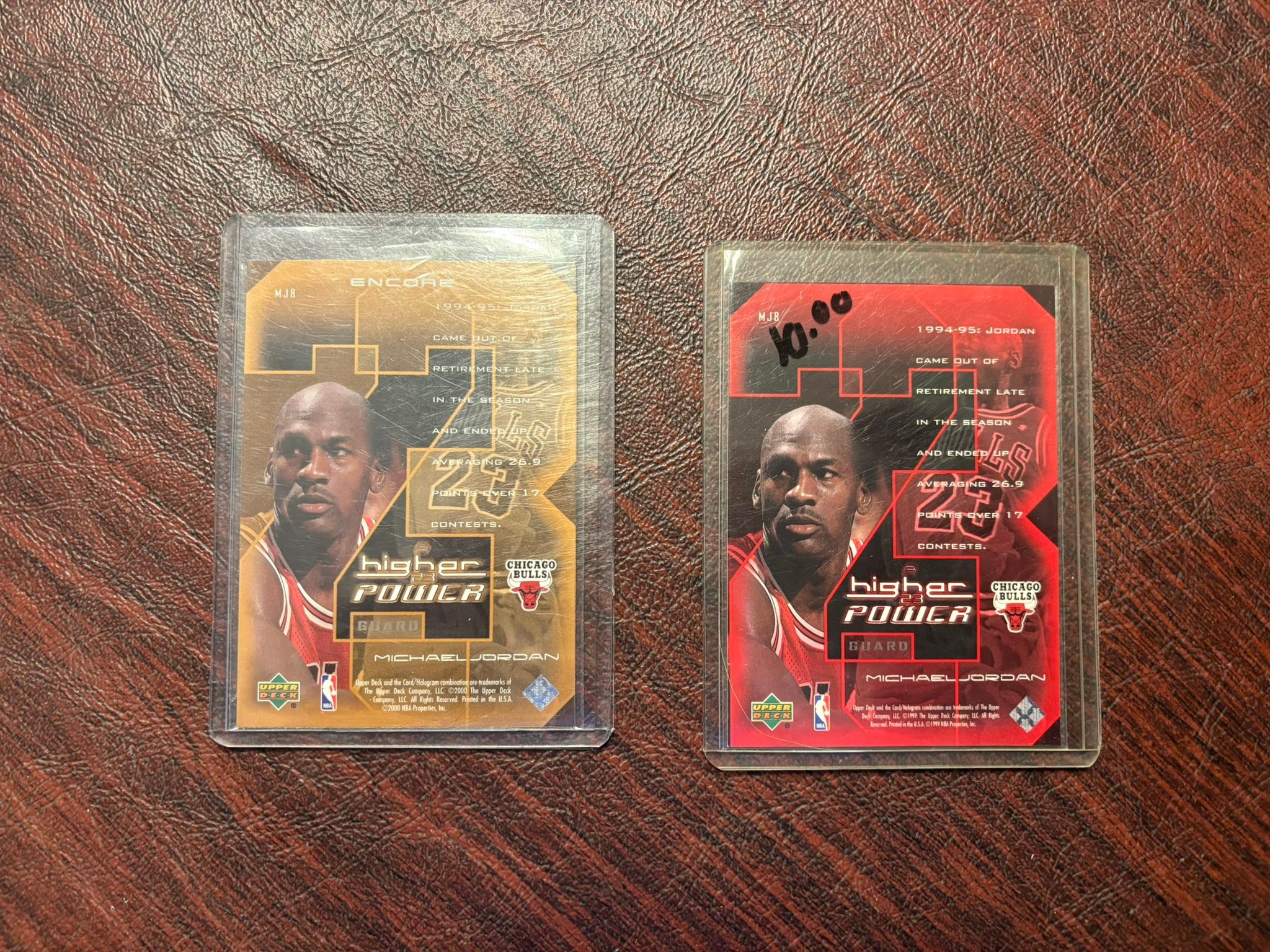 What is the story on the 1999-2000 Michael Jordan A Higher Power 