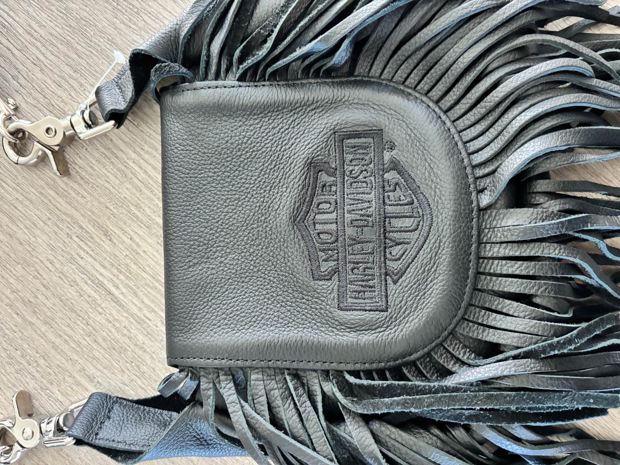 Vintage Harley Davidson Fringe leather bag. Made in USA. Bag is in 