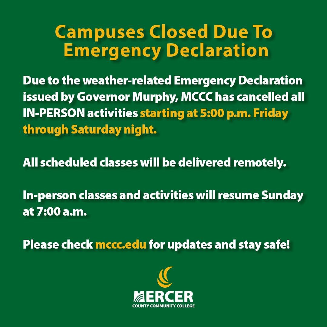 MCCC WEATHER ALERT 🌨️... - Mercer County Community College