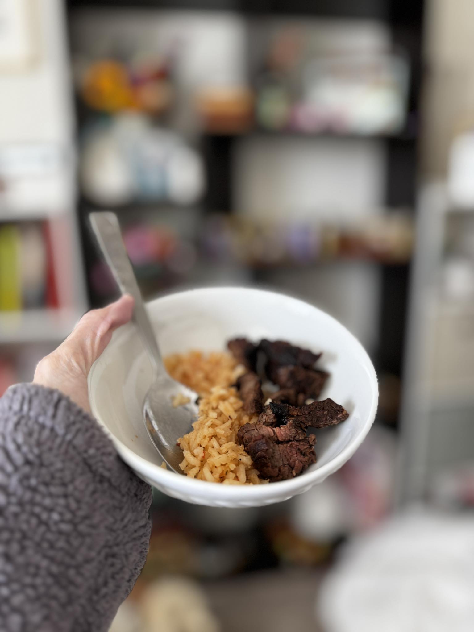 Lizzie - A small bowl of rice and fajitas. A heart full of GRATITUDE ...