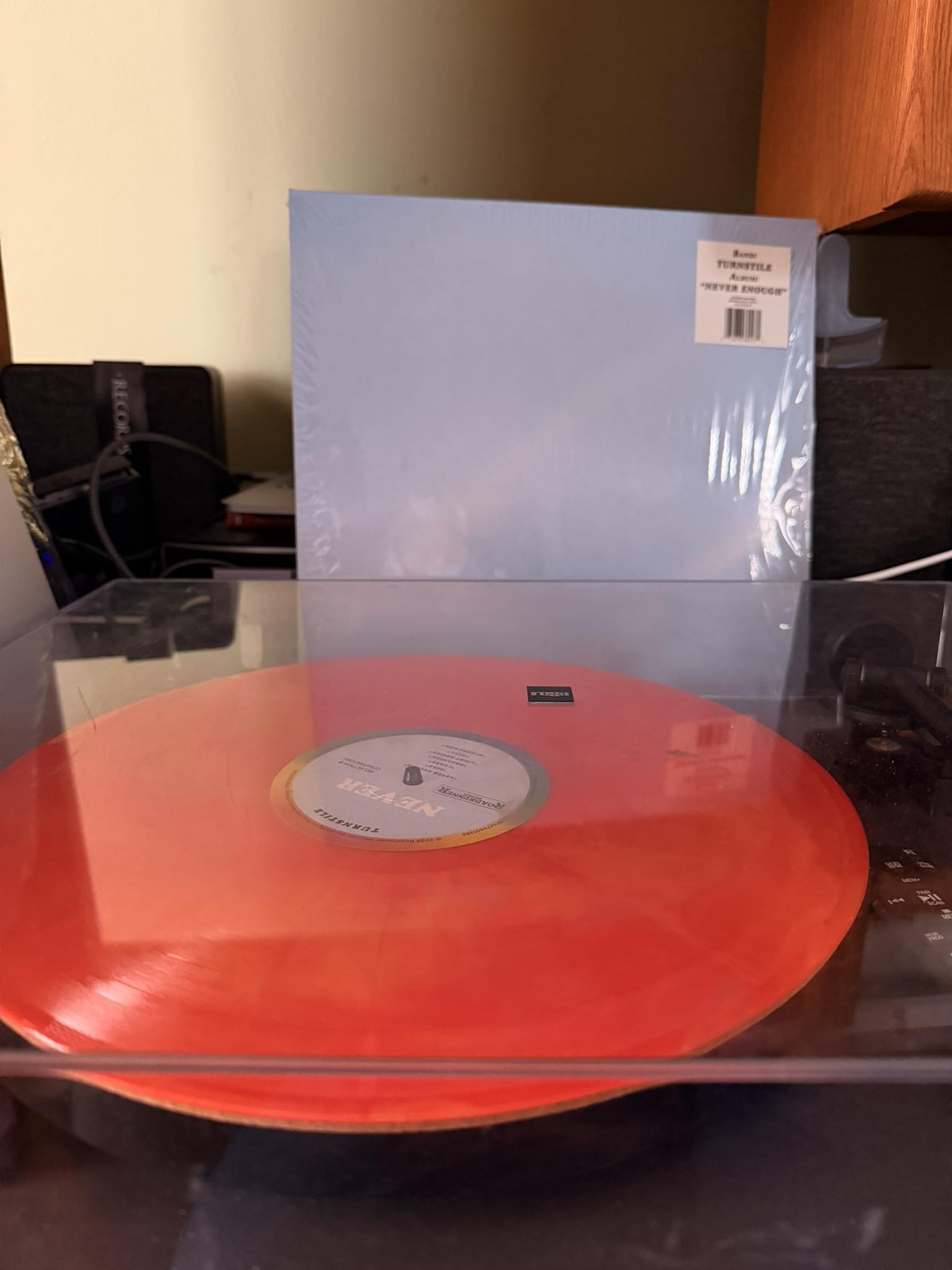 Turnstile's Never Enough album on red wave colored vinyl
