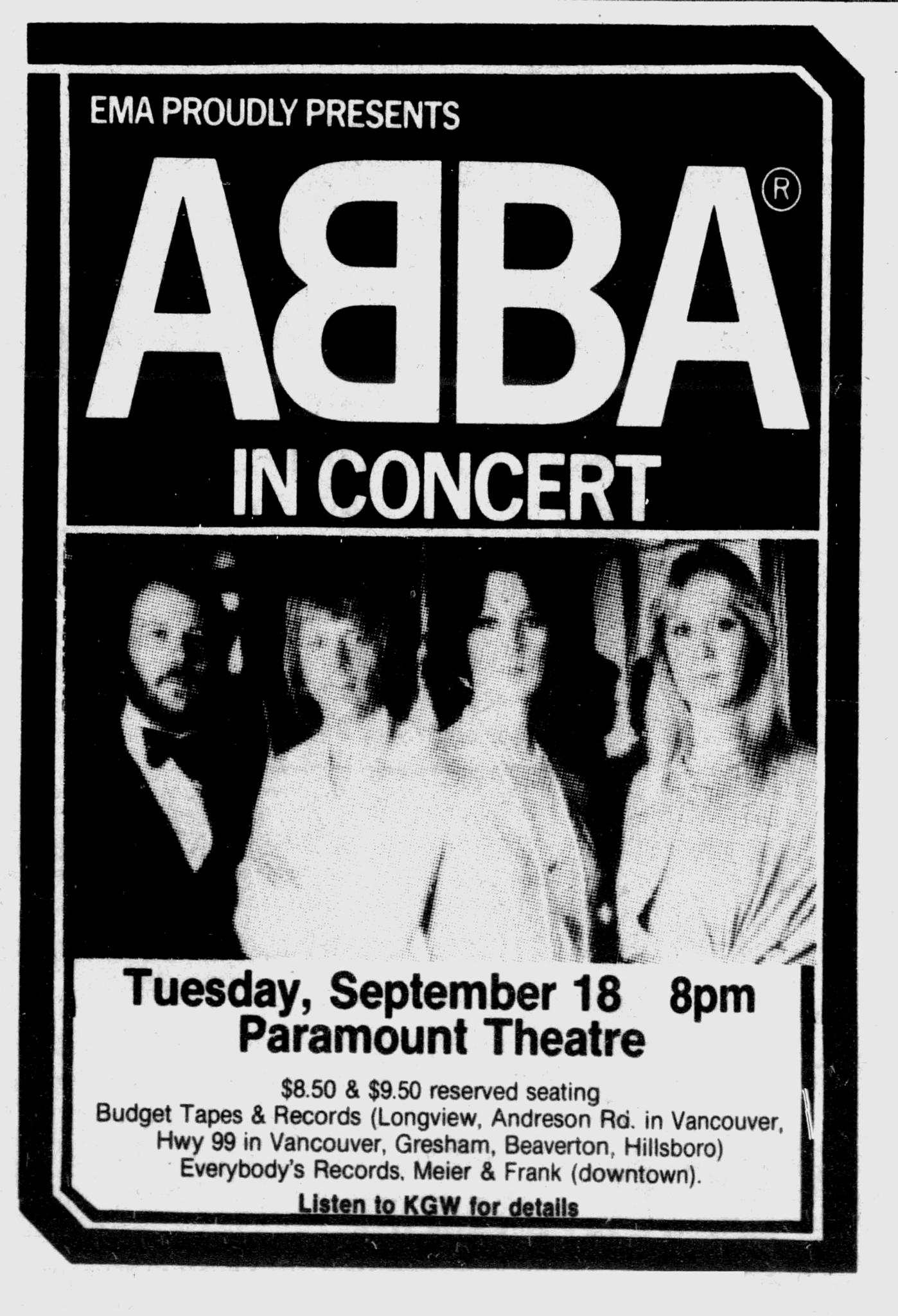 ABBA's 1979 Pacific Northwest tour