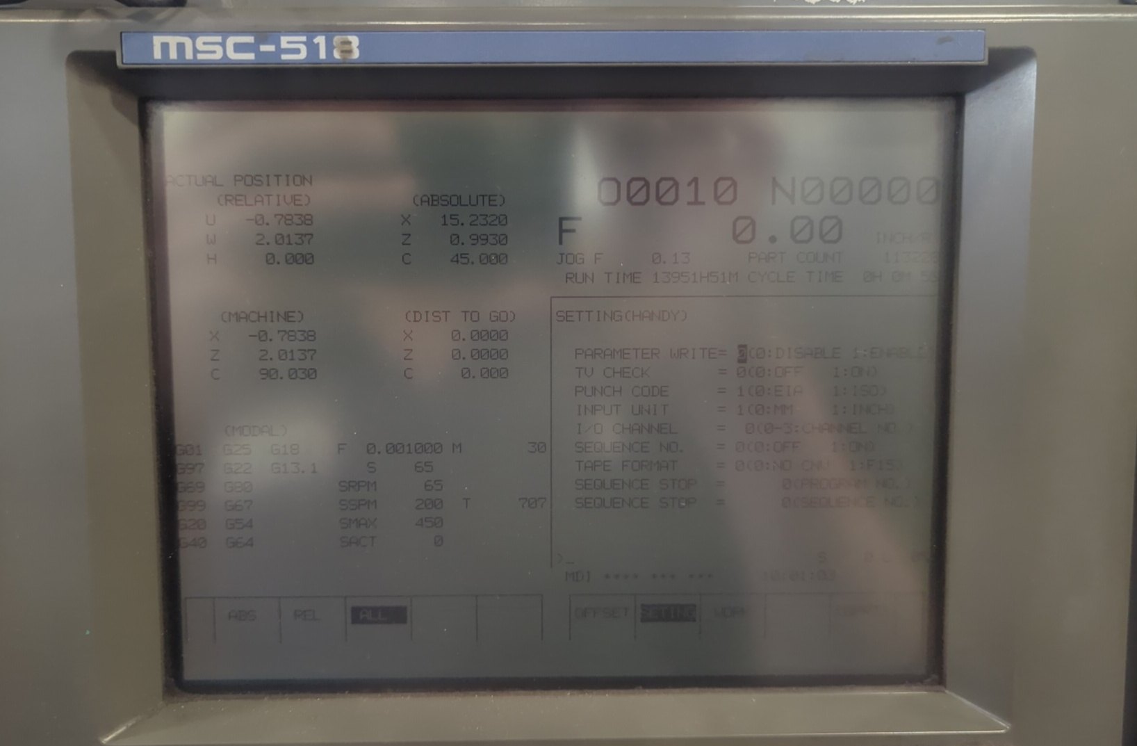 How to adjust contrast on Mori SL250 (MSC-518) machine