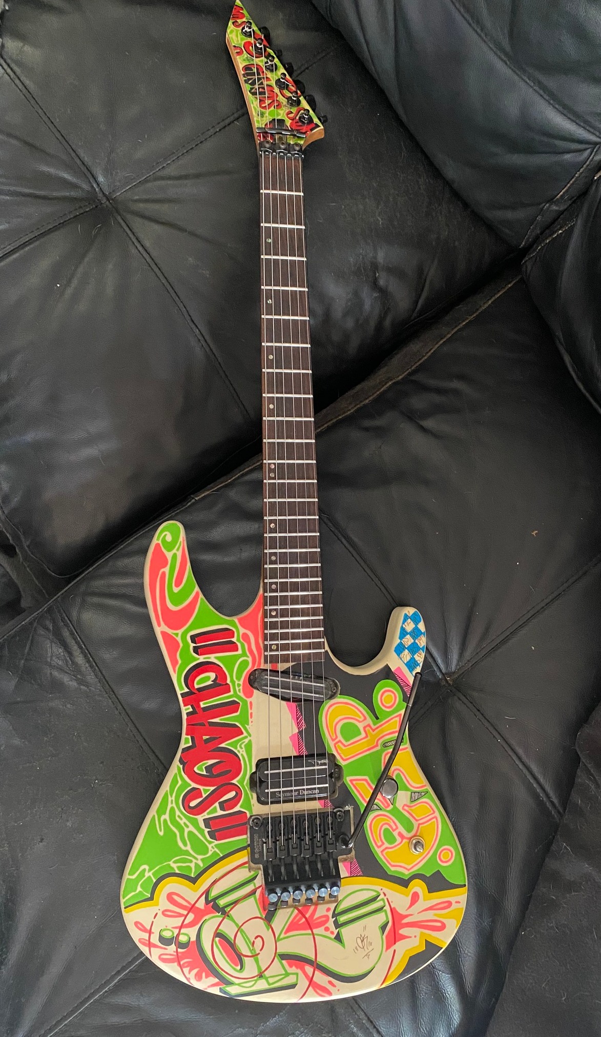 Rare 1989 ESP Maverick NY Graffiti Guitar with Painted Headstock