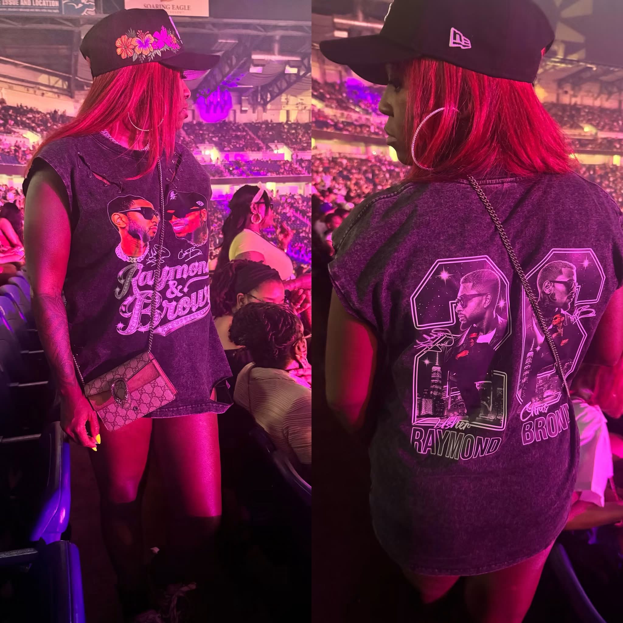 chris brown shirt dress and usher t I made for concert in Detroit 🖤🔥 Hit me up for the customs for the concerts this summer ! Customs By MJ Size:US 8/EU L or just want to InstoreG Navy or Blue Suit